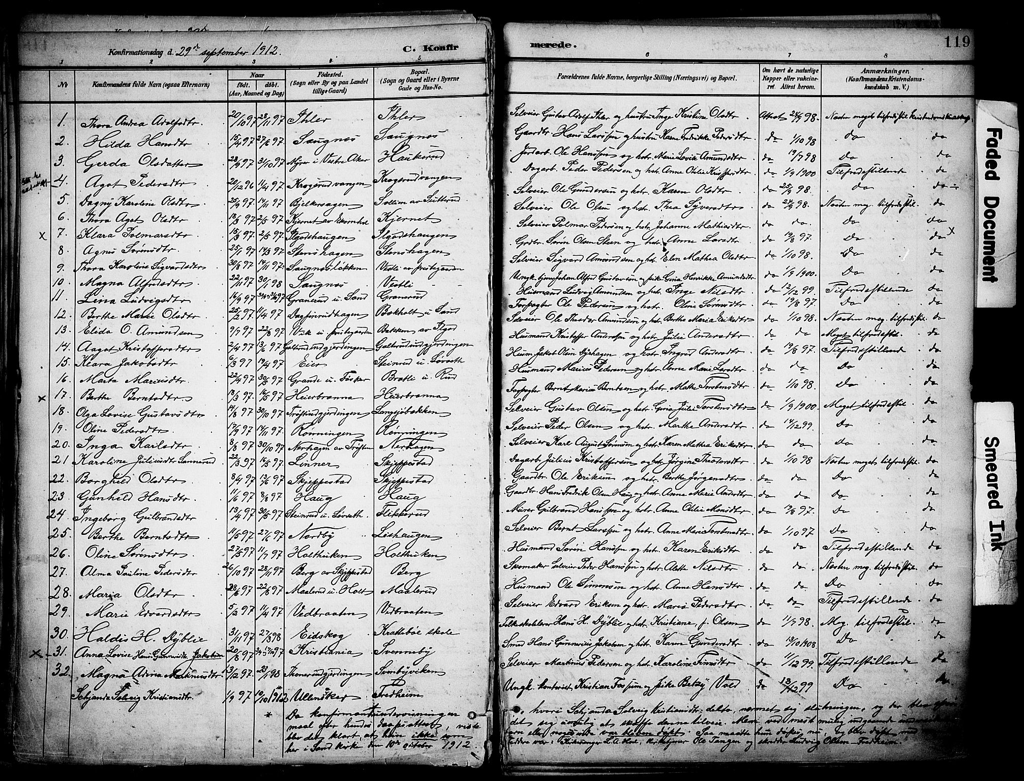 Nord-Odal prestekontor, AV/SAH-PREST-032/H/Ha/Haa/L0007: Parish register (official) no. 7, 1902-1926, p. 119