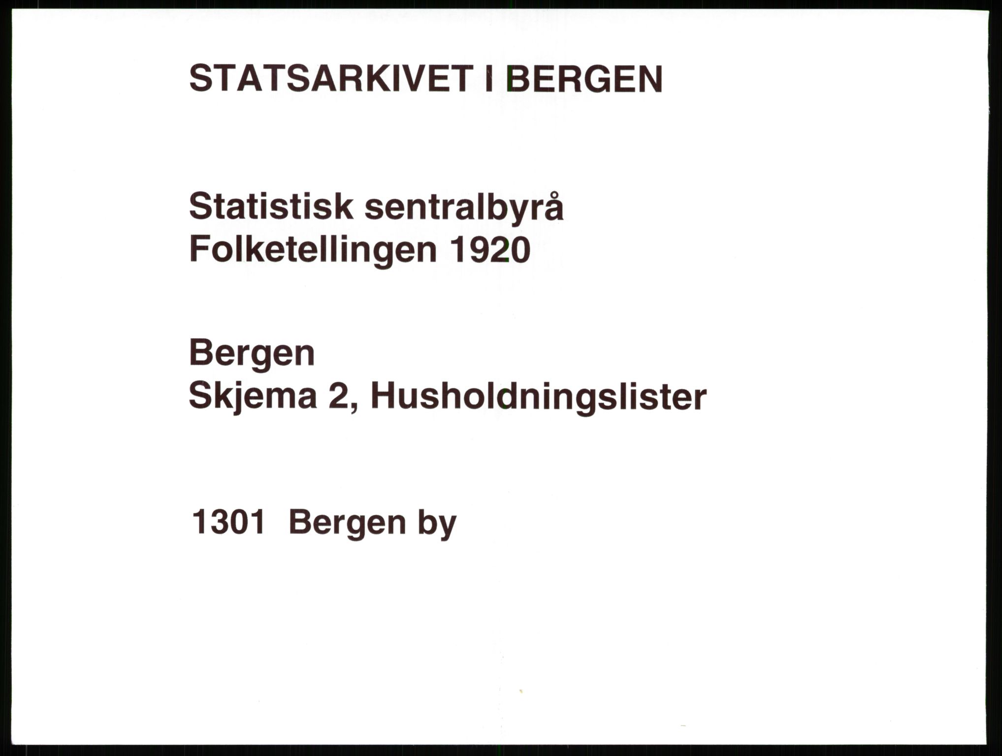 SAB, 1920 census for Bergen, 1920, p. 54275