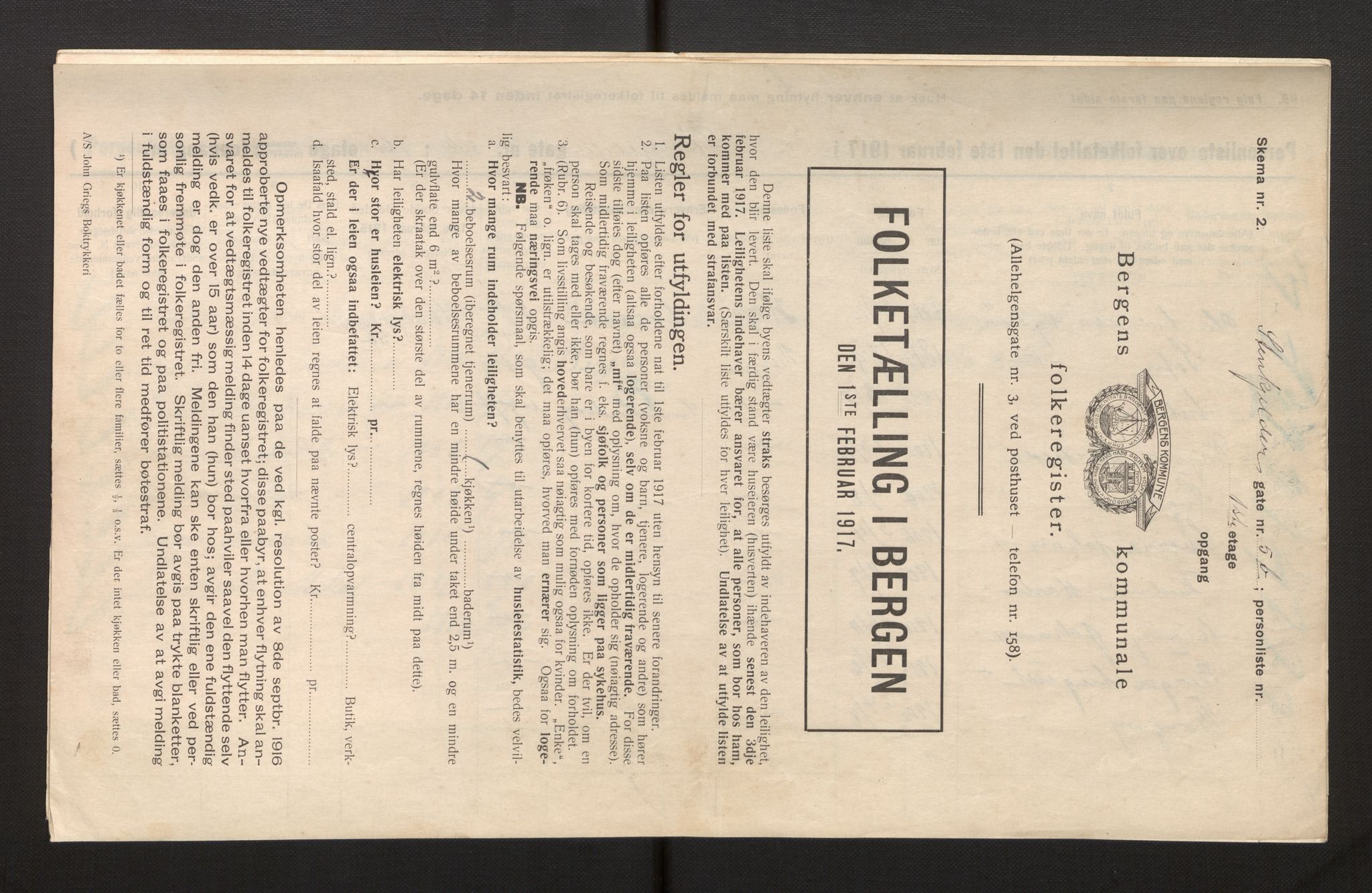 SAB, Municipal Census 1917 for Bergen, 1917, p. 37115