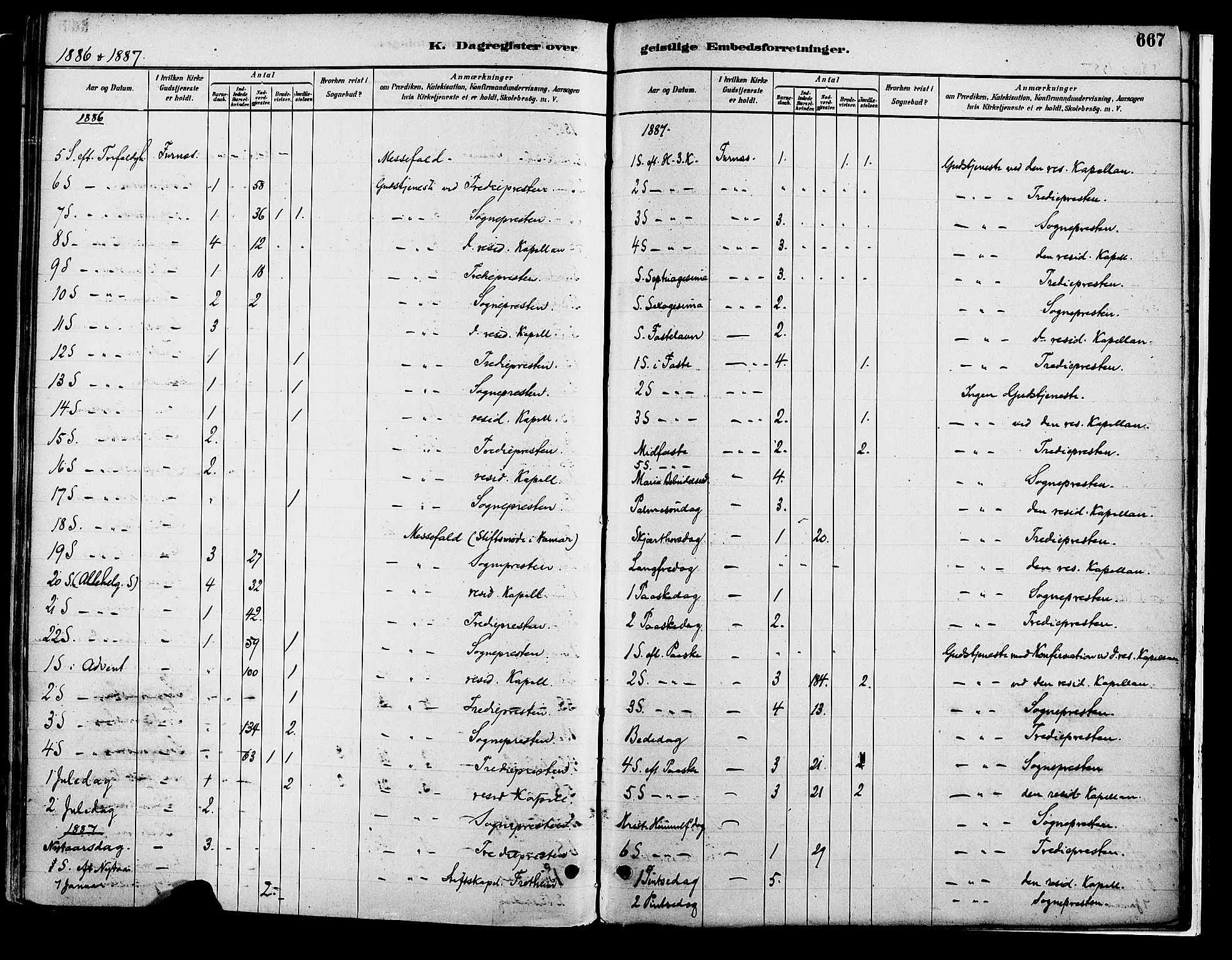 Vang prestekontor, Hedmark, SAH/PREST-008/H/Ha/Haa/L0018B: Parish register (official) no. 18B, 1880-1906, p. 667