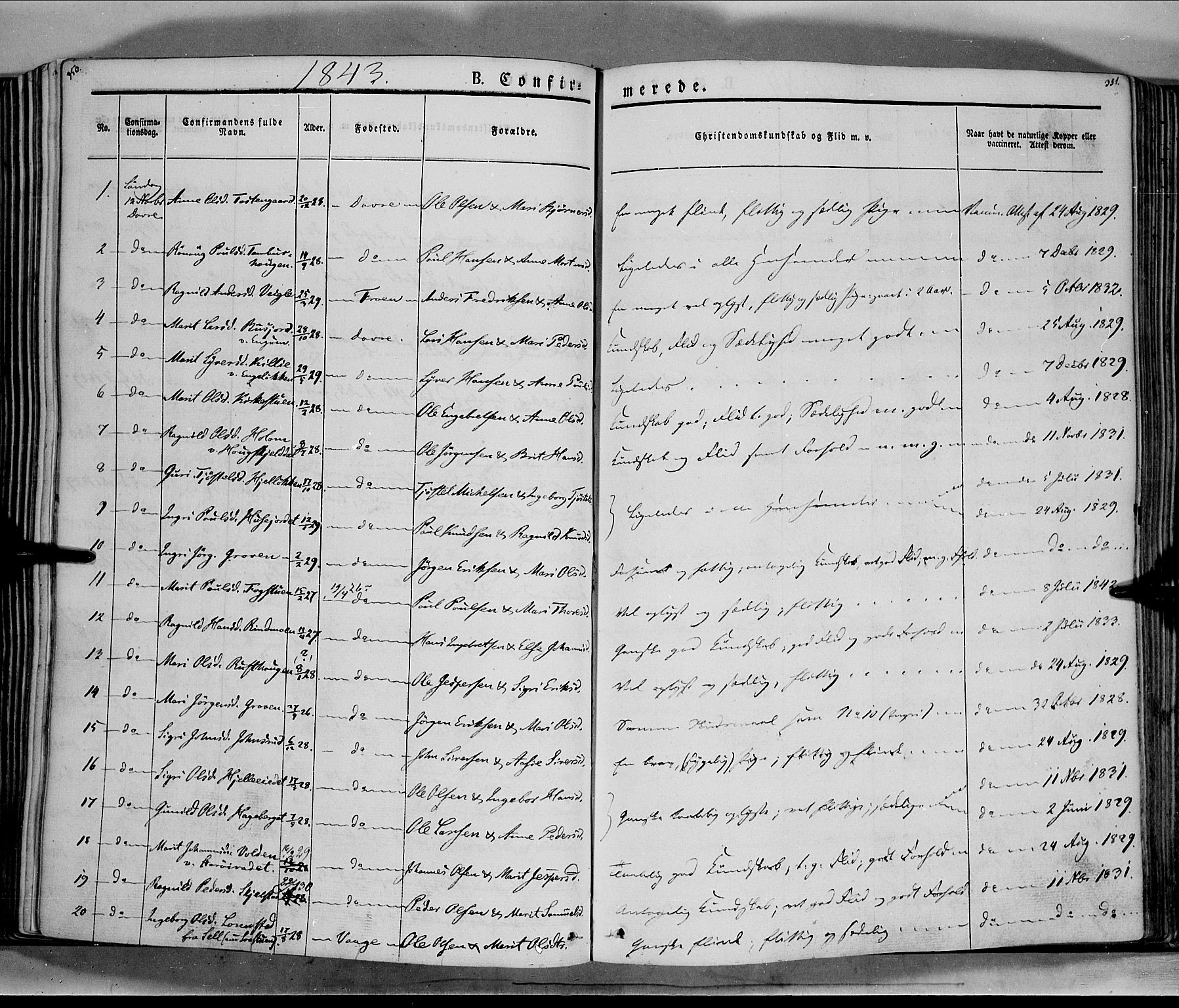 Lesja prestekontor, AV/SAH-PREST-068/H/Ha/Haa/L0006: Parish register (official) no. 6A, 1843-1854, p. 350-351