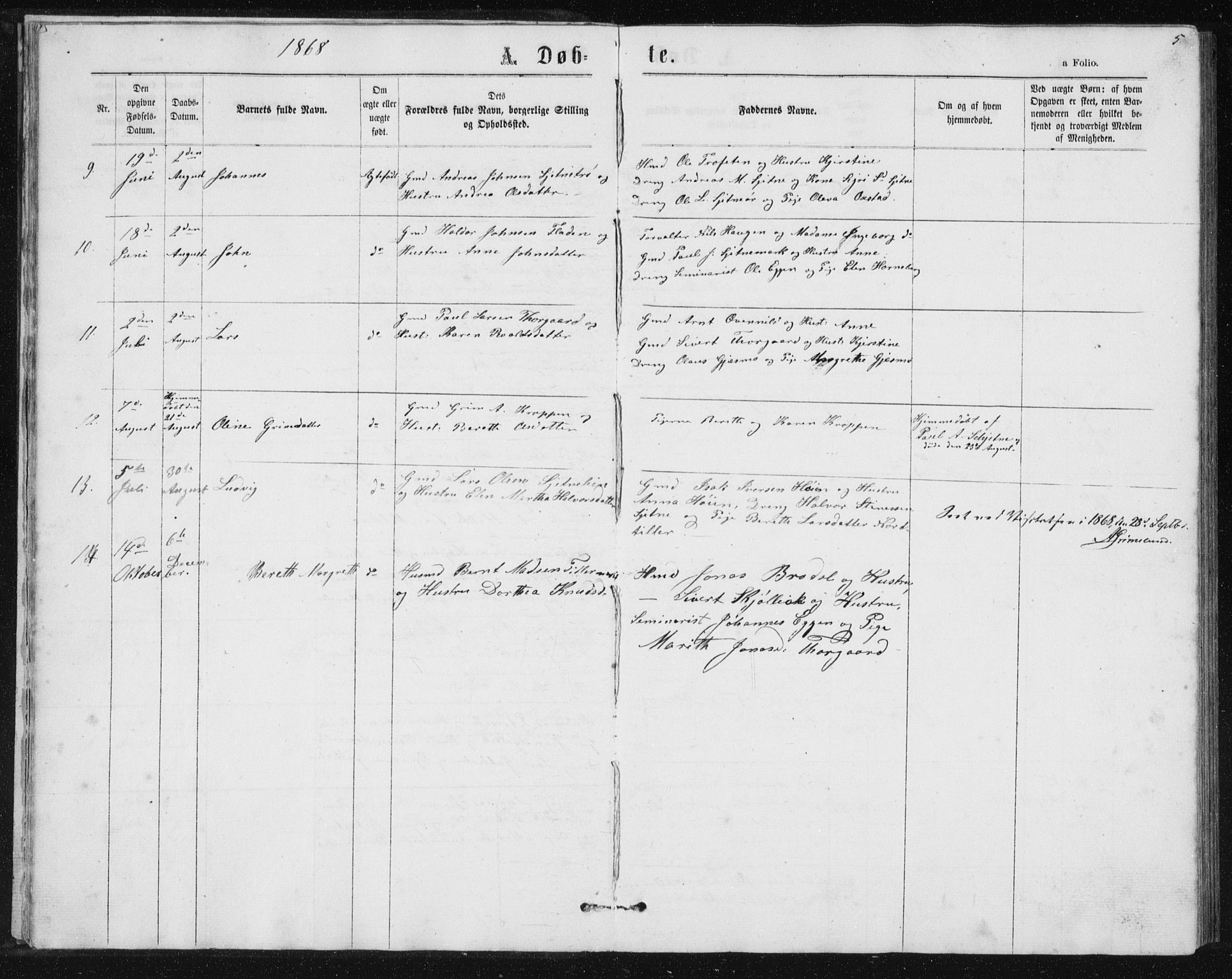 Ministerialprotokoller, klokkerbøker og fødselsregistre - Sør-Trøndelag, SAT/A-1456/621/L0459: Parish register (copy) no. 621C02, 1866-1895, p. 5