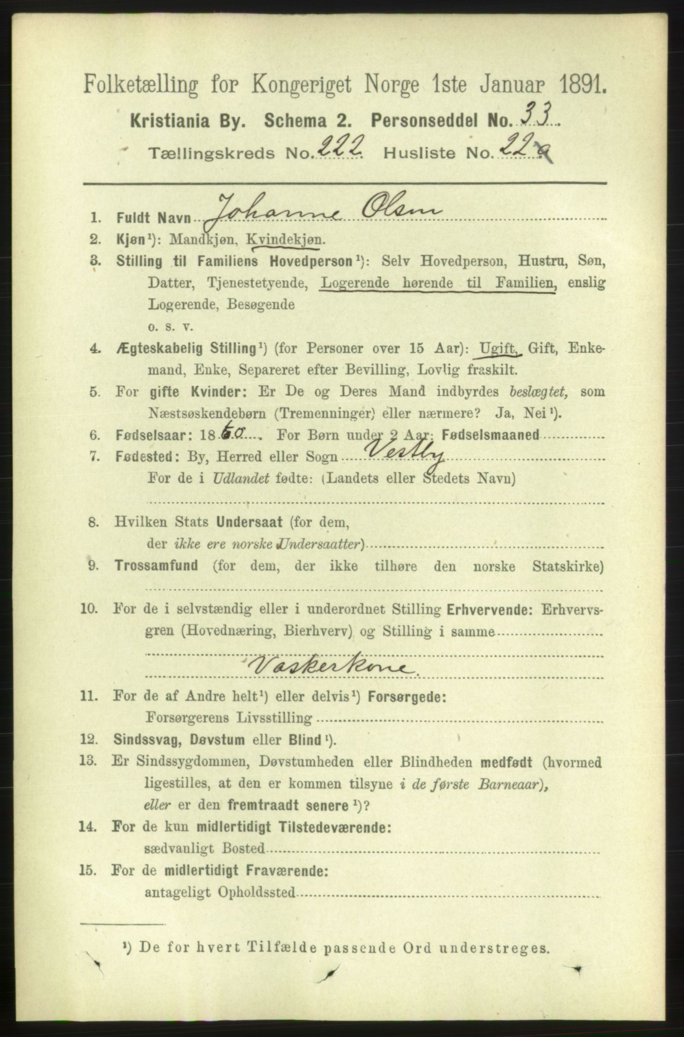 RA, 1891 census for 0301 Kristiania, 1891, p. 134097