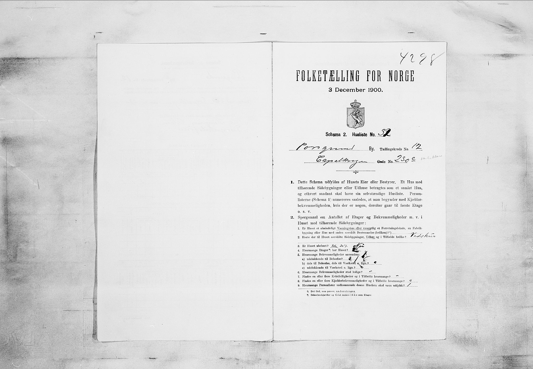 SAKO, 1900 census for Porsgrunn, 1900, p. 3578