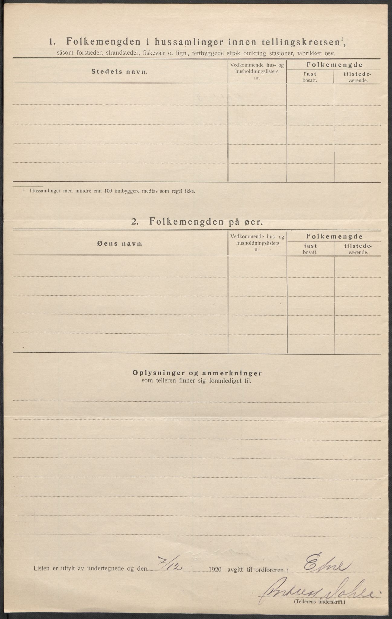 SAB, 1920 census for Etne, 1920, p. 10