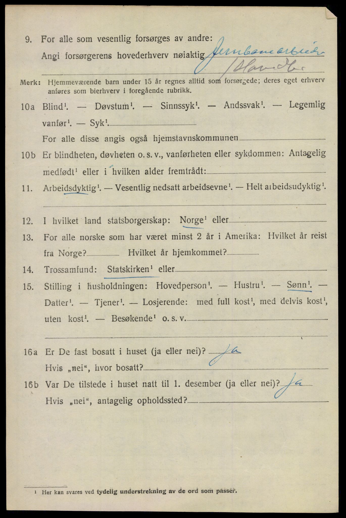 SAO, 1920 census for Ullensaker, 1920, p. 8814