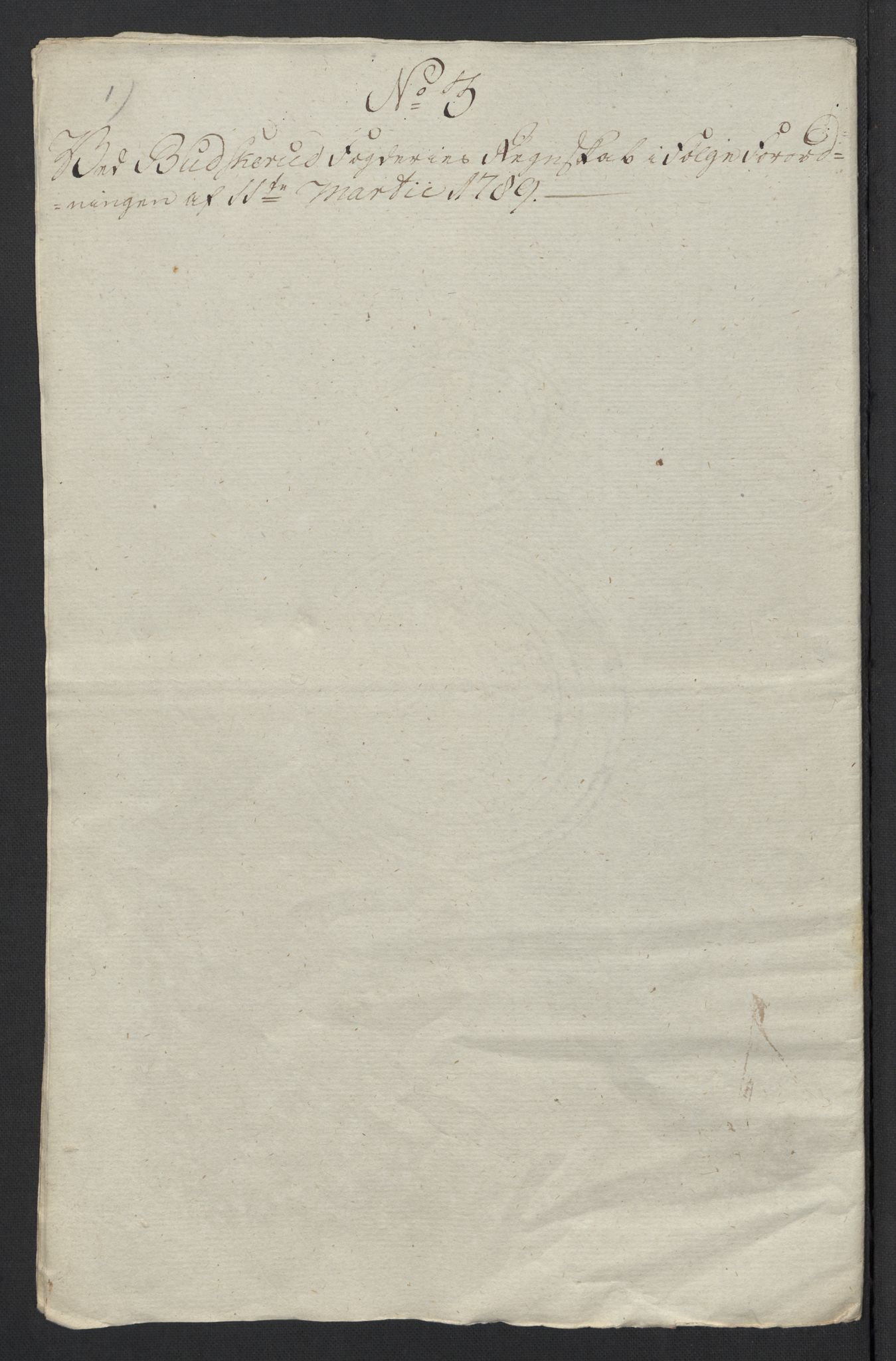 Rentekammeret inntil 1814, Reviderte regnskaper, Mindre regnskaper, RA/EA-4068/Rf/Rfe/L0004: Bragernes. Buskerud fogderi, 1789, p. 136