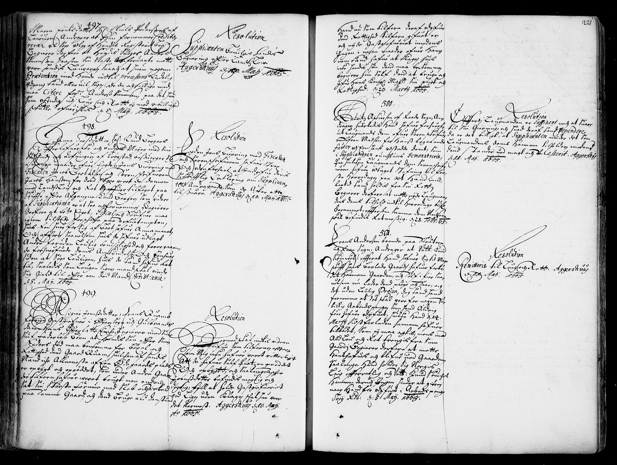 Stattholderembetet 1572-1771, AV/RA-EA-2870/Ad/L0001: Supplikasjons- og resolusjonsprotokoll, 1662-1669, p. 220b-221a