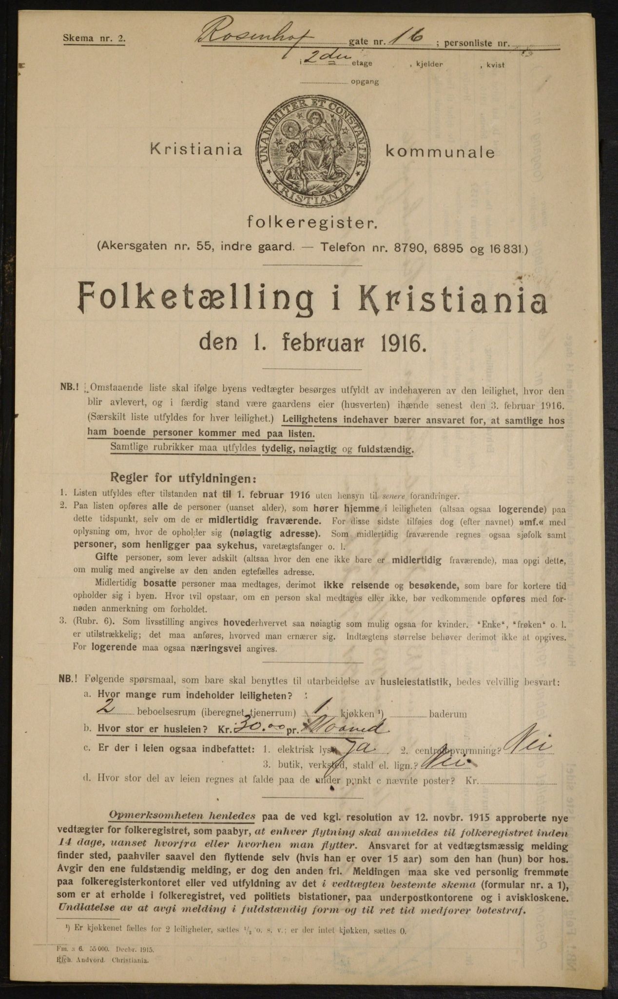 OBA, Municipal Census 1916 for Kristiania, 1916, p. 86074