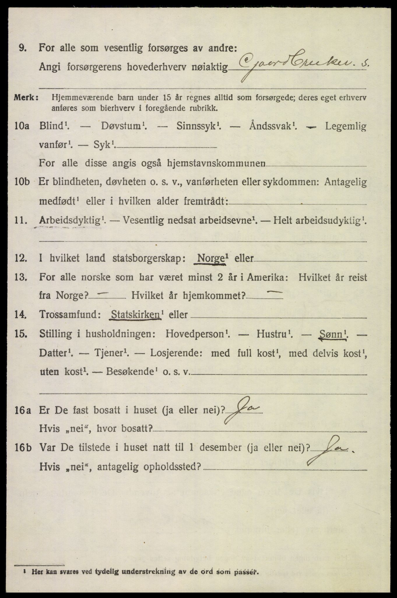 SAH, 1920 census for Folldal, 1920, p. 3922