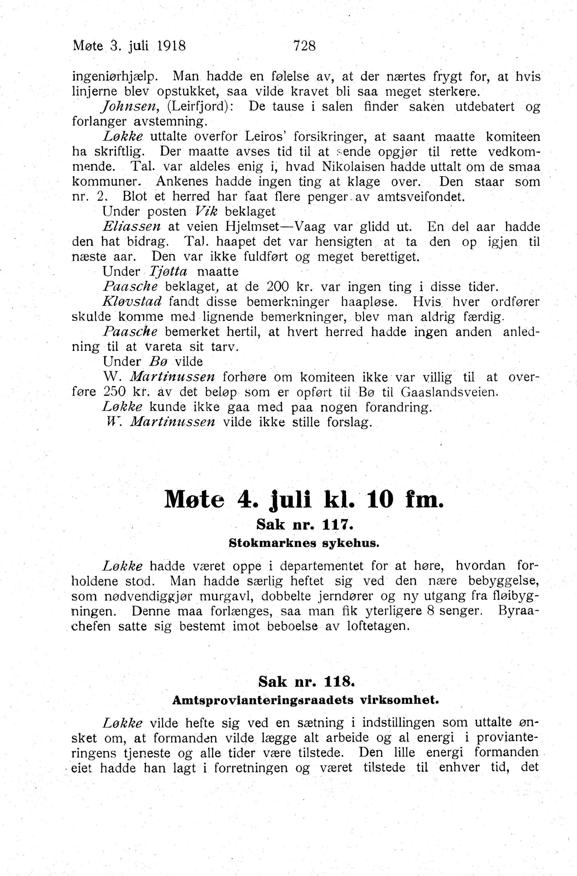 Nordland Fylkeskommune. Fylkestinget, AIN/NFK-17/176/A/Ac/L0041: Fylkestingsforhandlinger 1918, 1918, p. 728