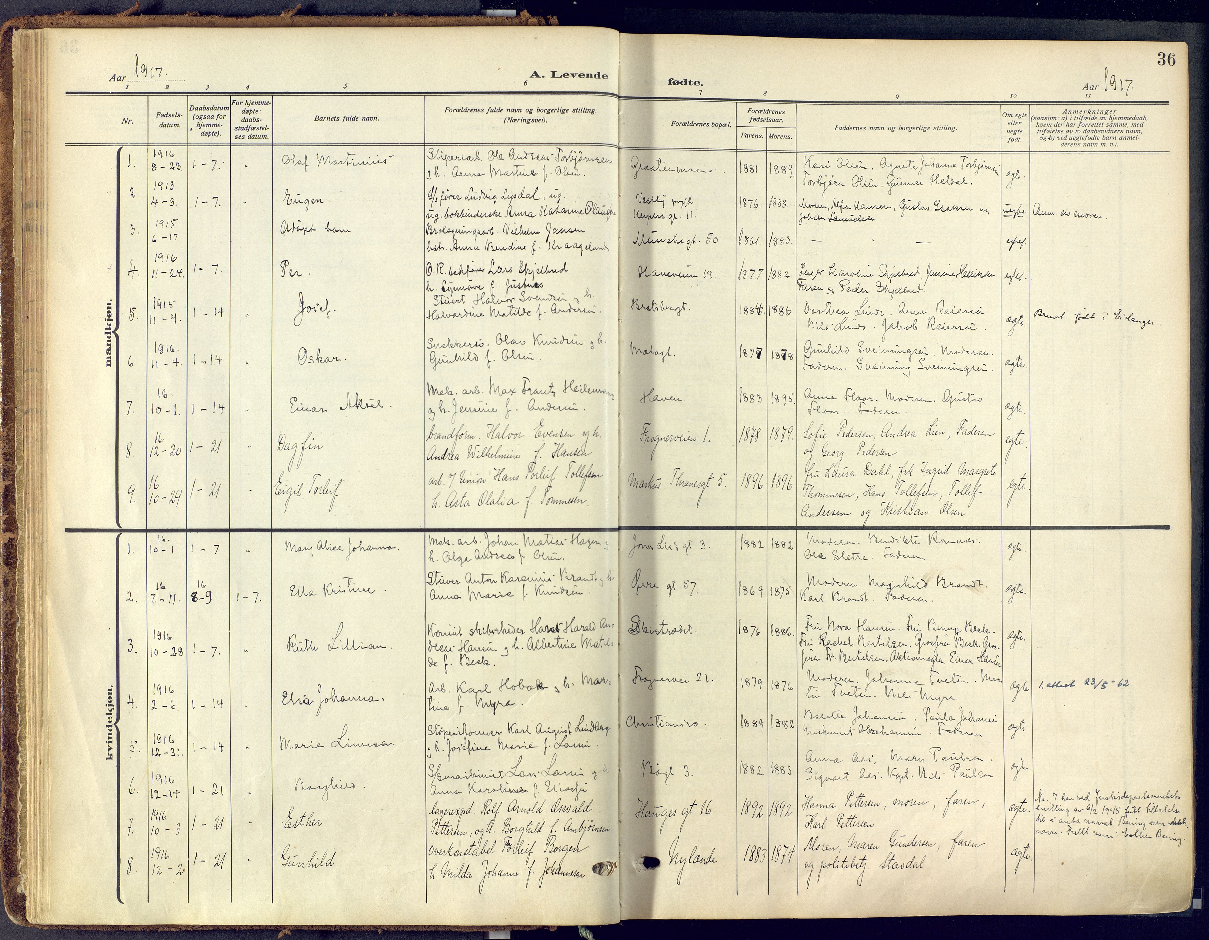 Skien kirkebøker, SAKO/A-302/F/Fa/L0013: Parish register (official) no. 13, 1915-1921, p. 36