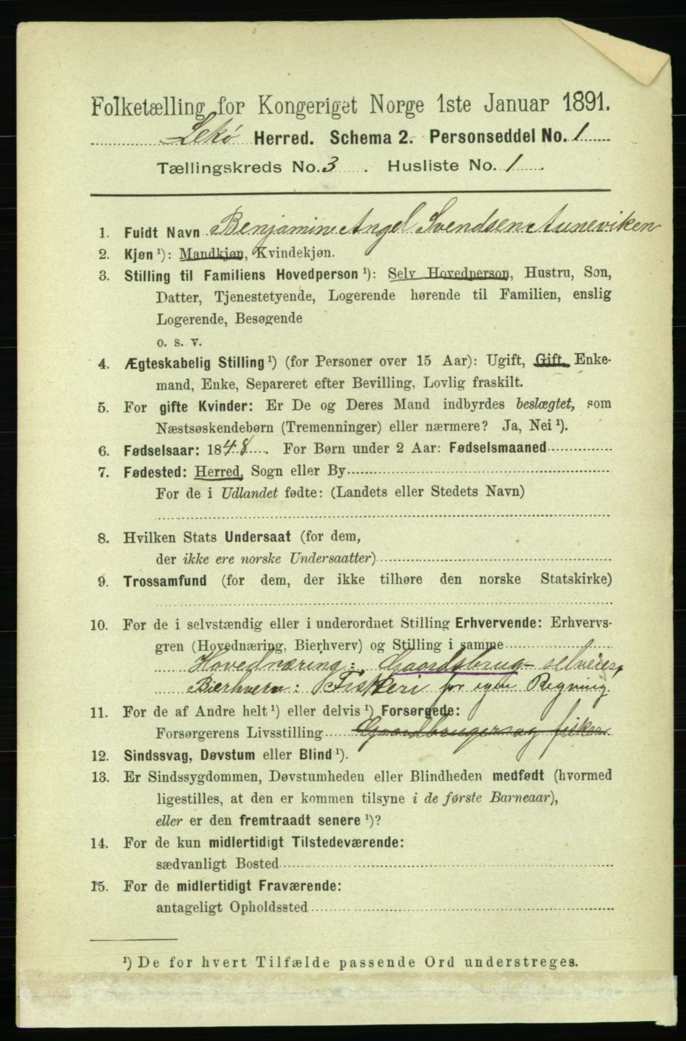 RA, 1891 census for 1755 Leka, 1891, p. 1400