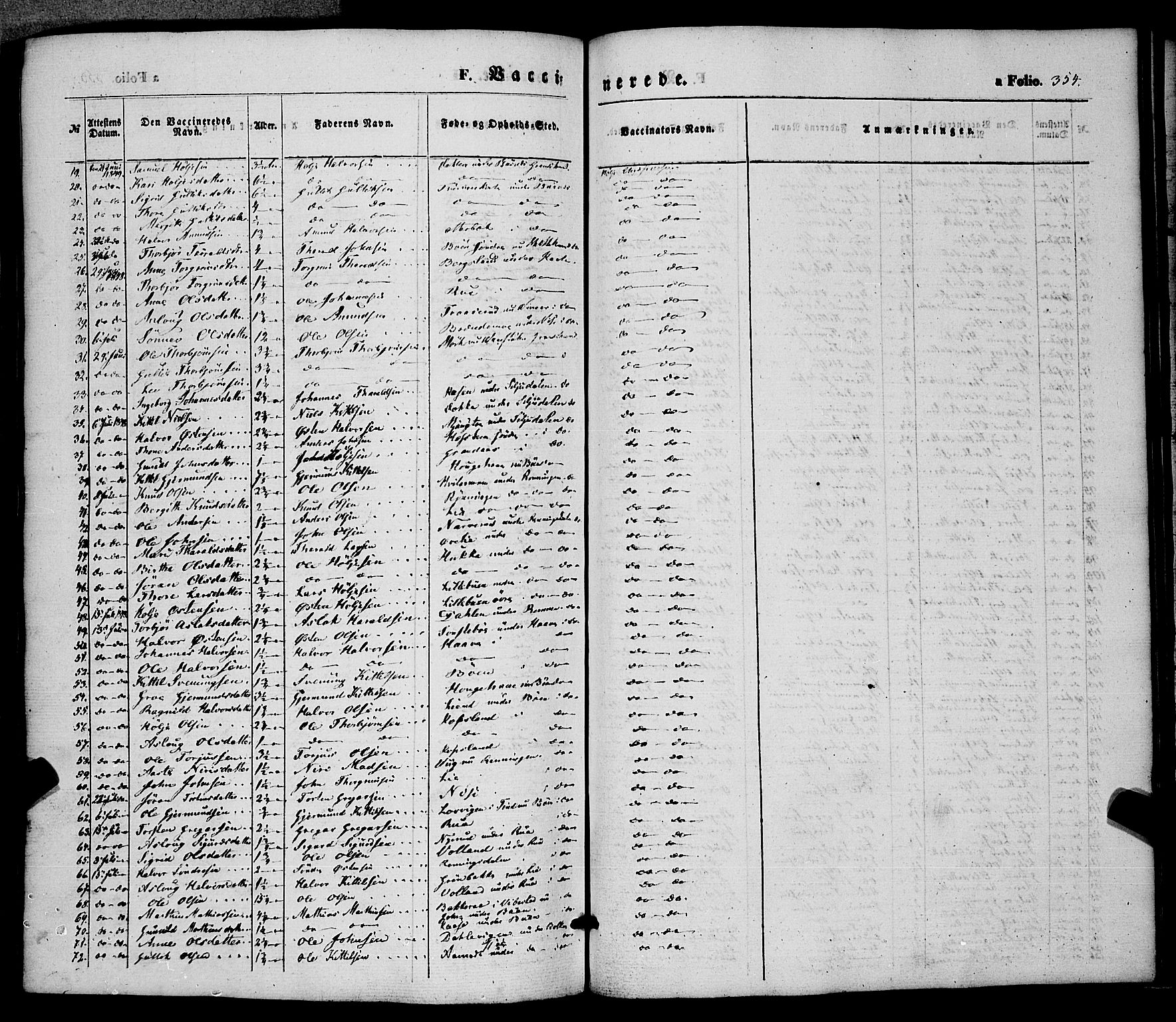 Hjartdal kirkebøker, AV/SAKO-A-270/F/Fa/L0008: Parish register (official) no. I 8, 1844-1859, p. 354