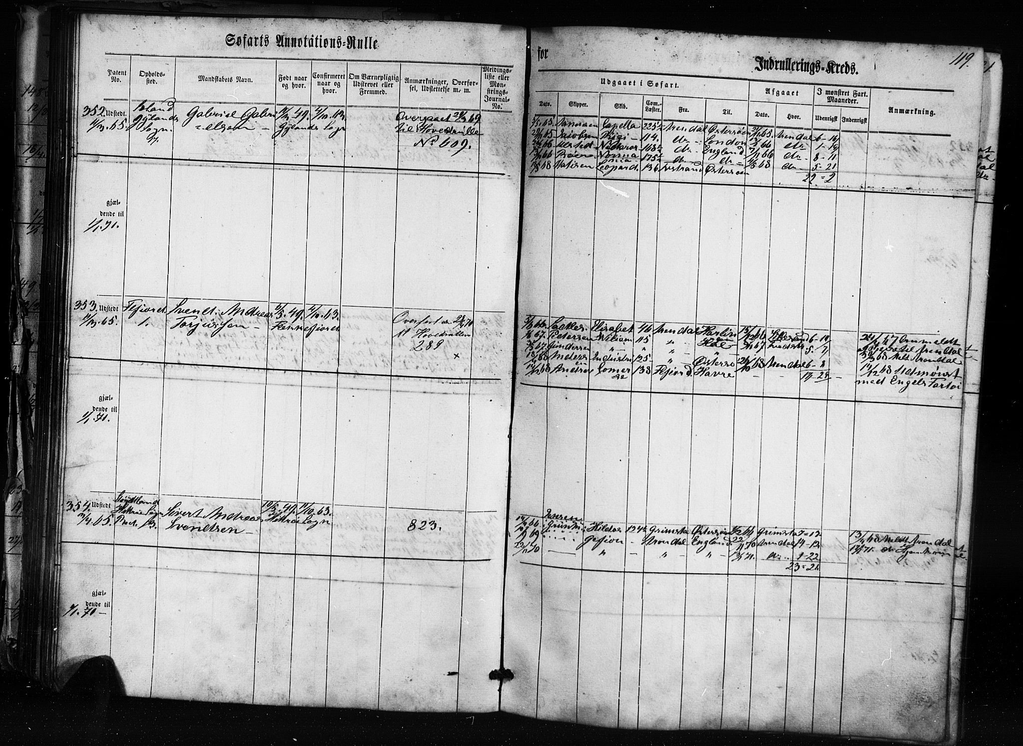 Flekkefjord mønstringskrets, AV/SAK-2031-0018/F/Fa/L0004: Annotasjonsrulle nr 1-435 med register, Æ-1, 1860-1867, p. 140