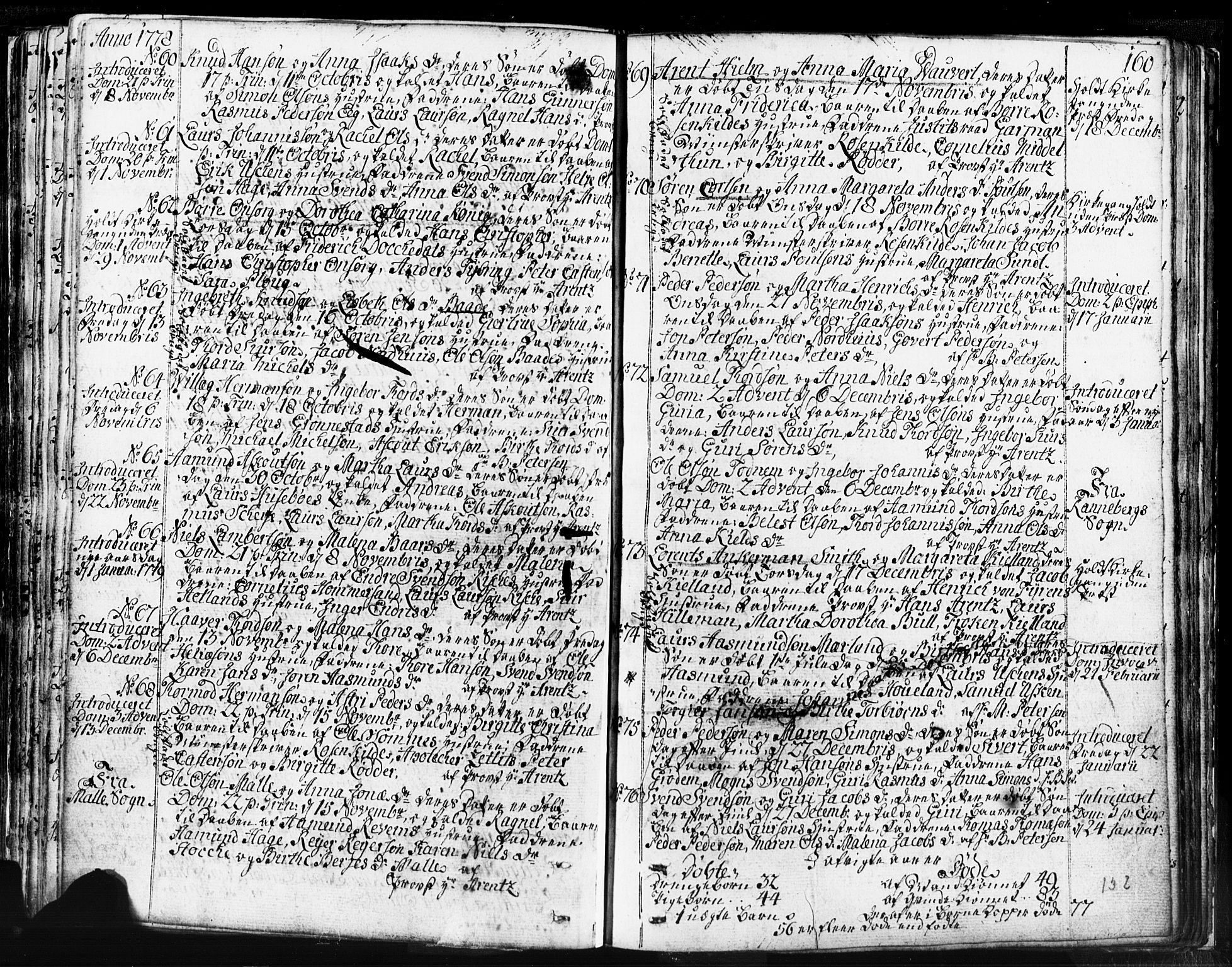 Domkirken sokneprestkontor, SAST/A-101812/001/30/30BB/L0004: Parish register (copy) no. B 4, 1752-1790, p. 160