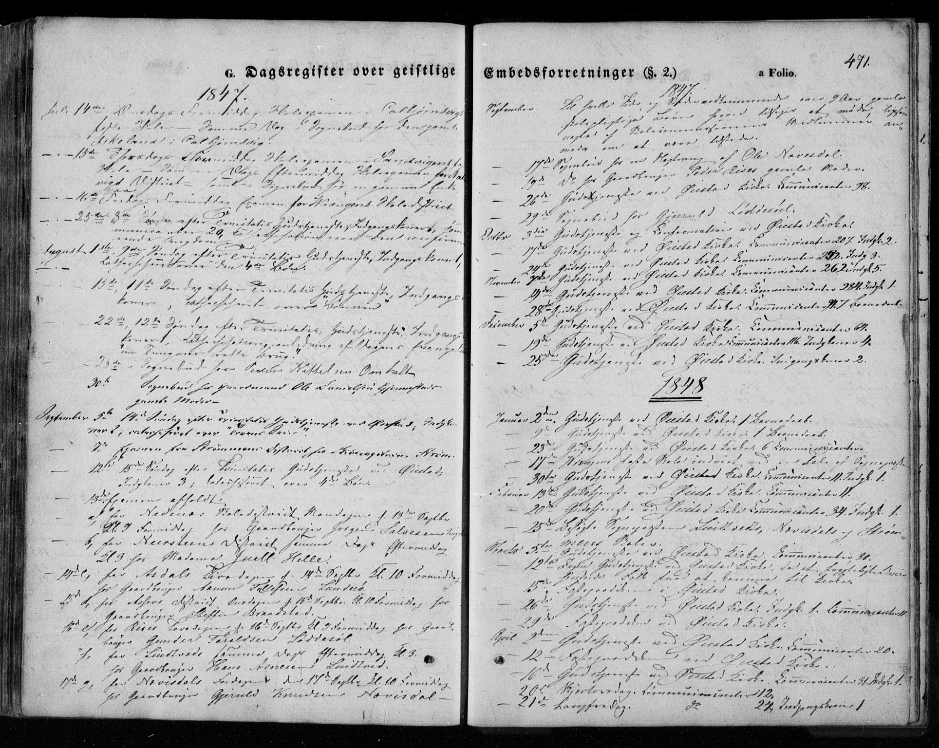 Øyestad sokneprestkontor, SAK/1111-0049/F/Fa/L0014: Parish register (official) no. A 14, 1843-1856, p. 471