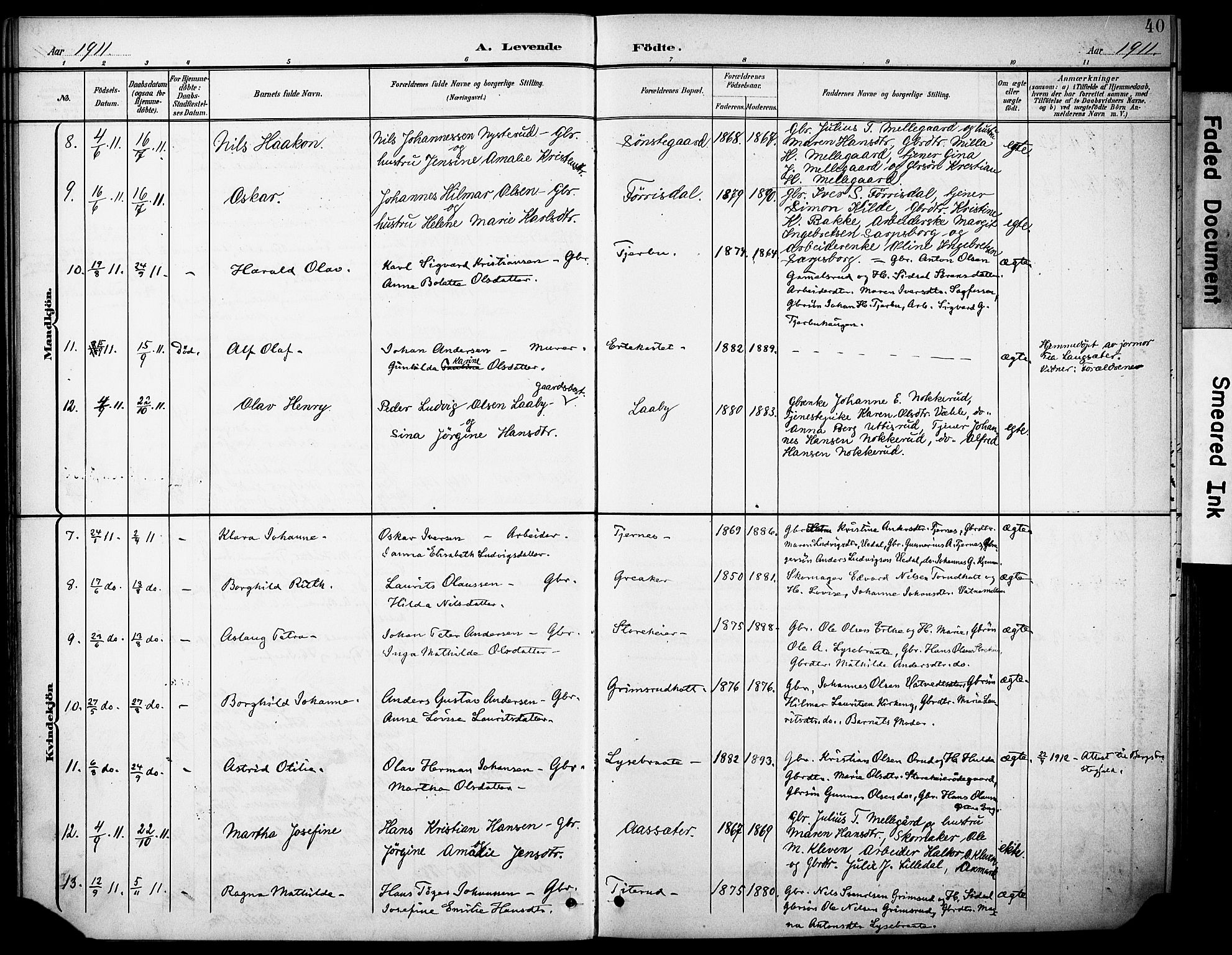 Rakkestad prestekontor Kirkebøker, AV/SAO-A-2008/F/Fb/L0002: Parish register (official) no. II 2, 1900-1920, p. 40