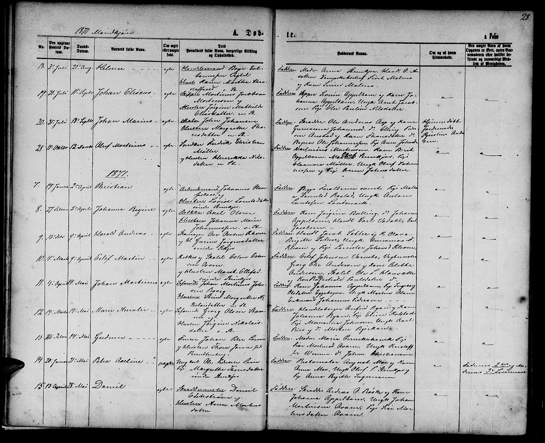 Ministerialprotokoller, klokkerbøker og fødselsregistre - Nord-Trøndelag, AV/SAT-A-1458/739/L0373: Parish register (copy) no. 739C01, 1865-1882, p. 28