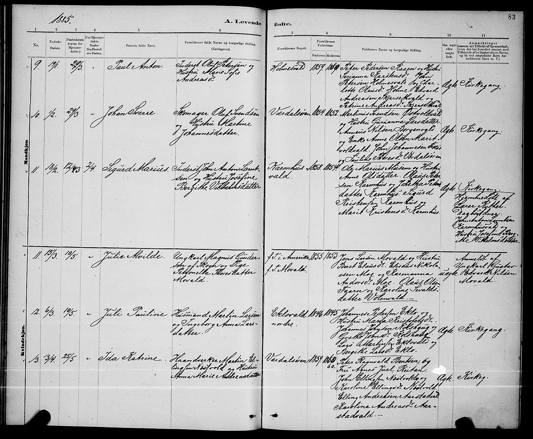 Ministerialprotokoller, klokkerbøker og fødselsregistre - Nord-Trøndelag, SAT/A-1458/723/L0256: Parish register (copy) no. 723C04, 1879-1890, p. 83