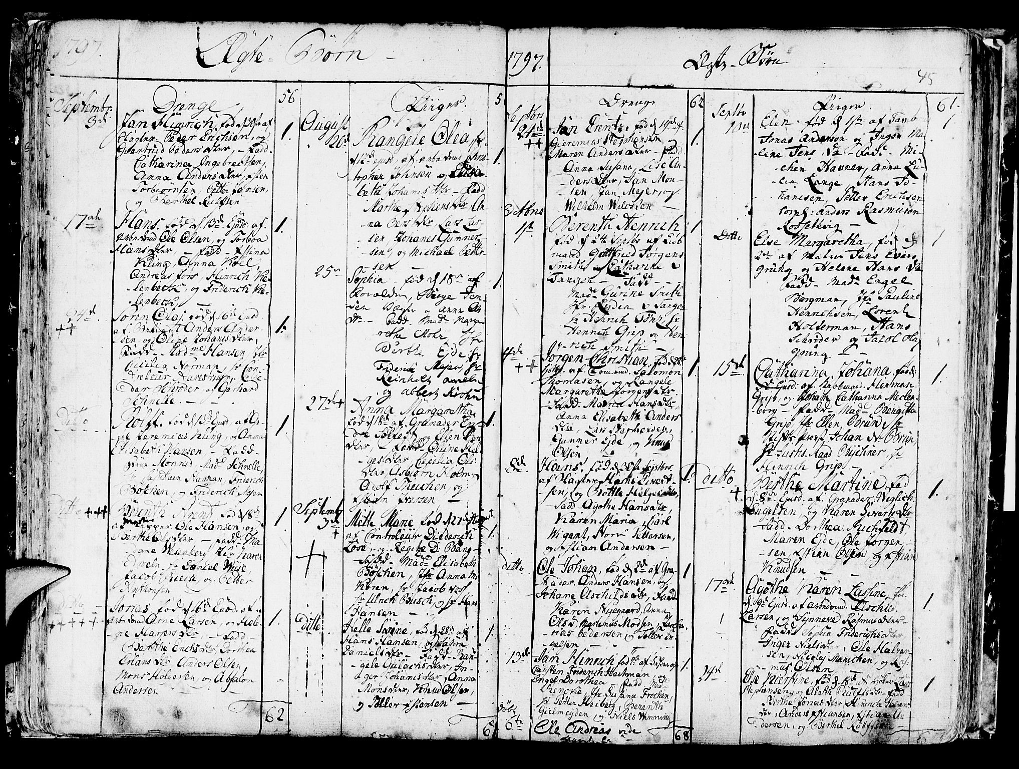 Korskirken sokneprestembete, SAB/A-76101/H/Haa/L0006: Parish register (official) no. A 6, 1790-1820, p. 45