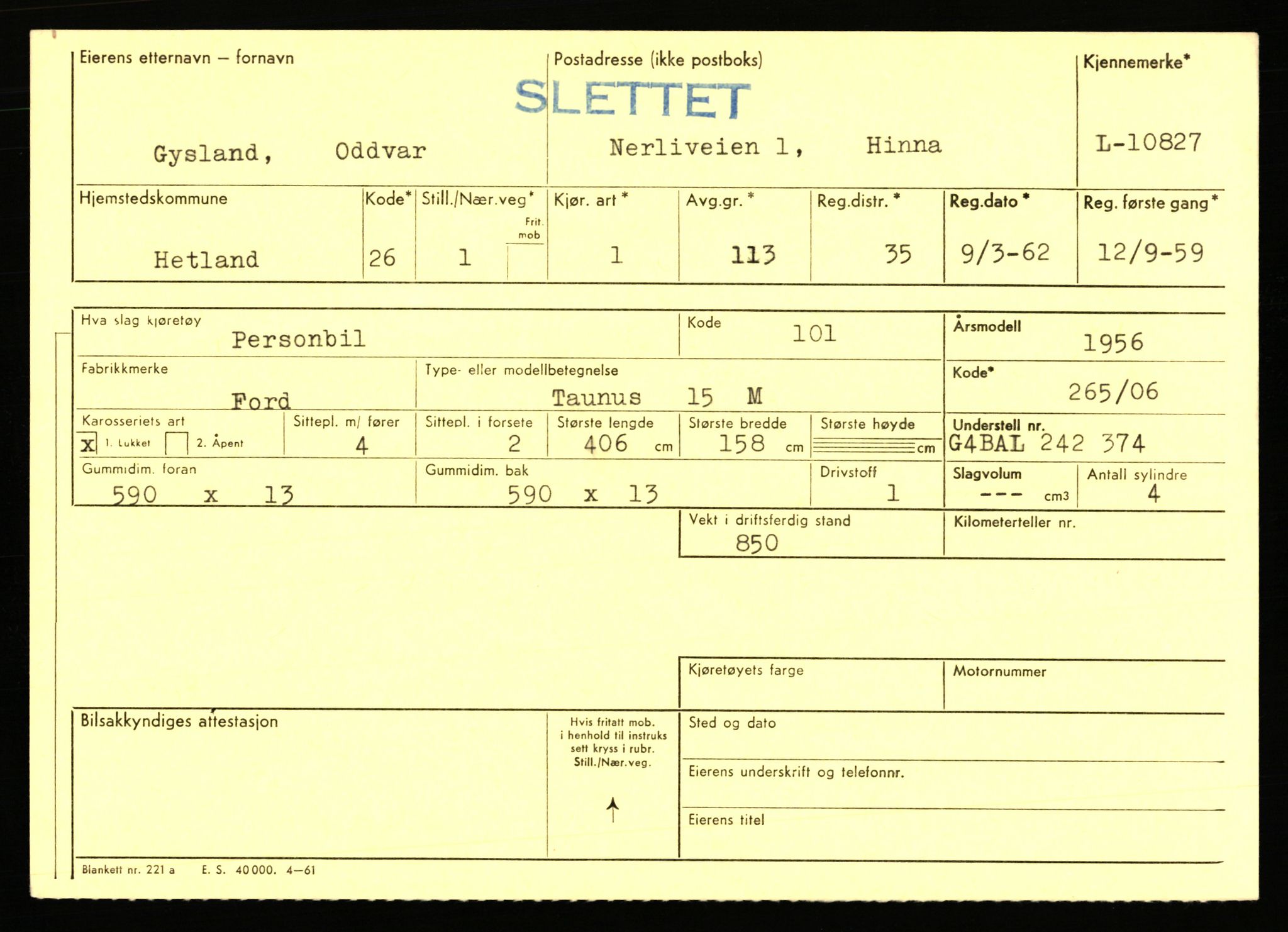 Stavanger trafikkstasjon, AV/SAST-A-101942/0/F/L0019: L-10500 - L-10999, 1930-1971, p. 1277