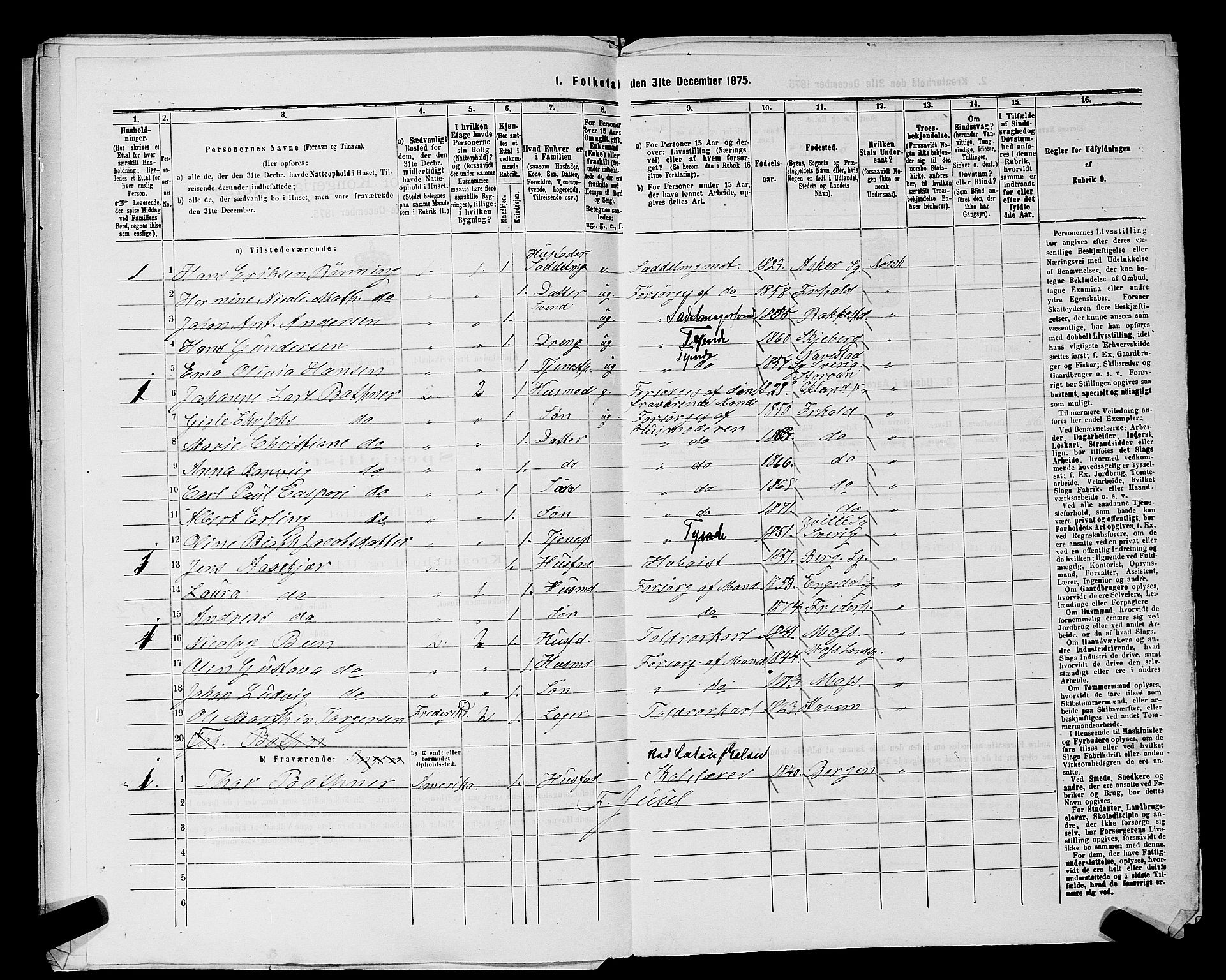 RA, 1875 census for 0101P Fredrikshald, 1875, p. 969