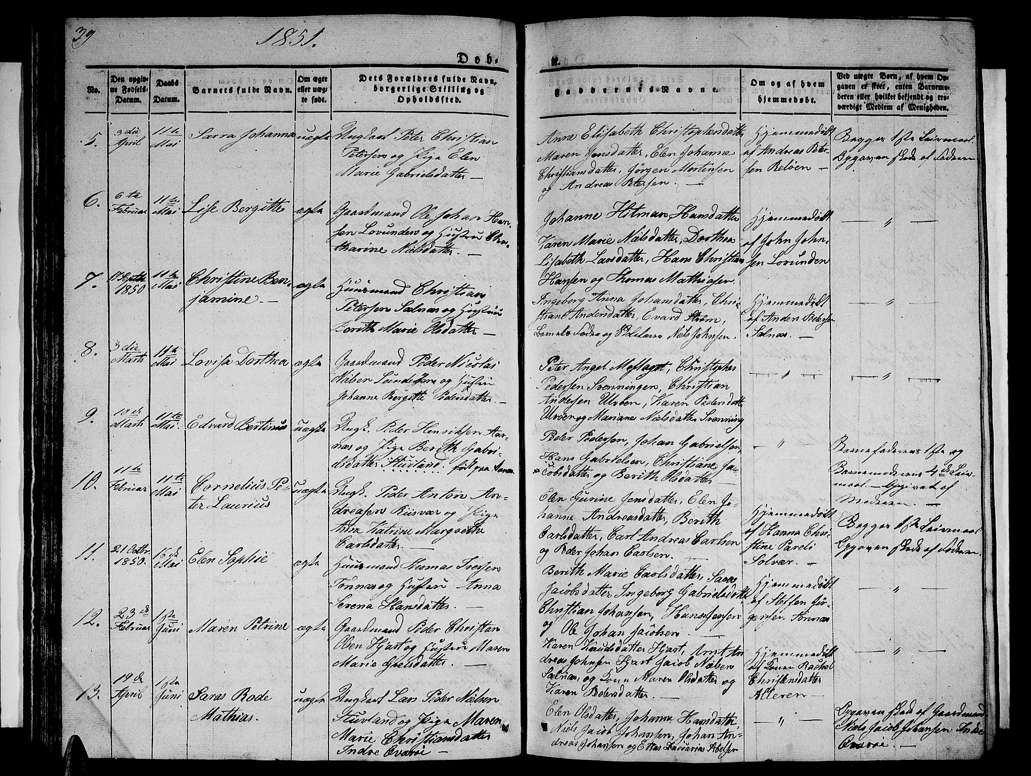 Ministerialprotokoller, klokkerbøker og fødselsregistre - Nordland, AV/SAT-A-1459/839/L0572: Parish register (copy) no. 839C02, 1841-1873, p. 39