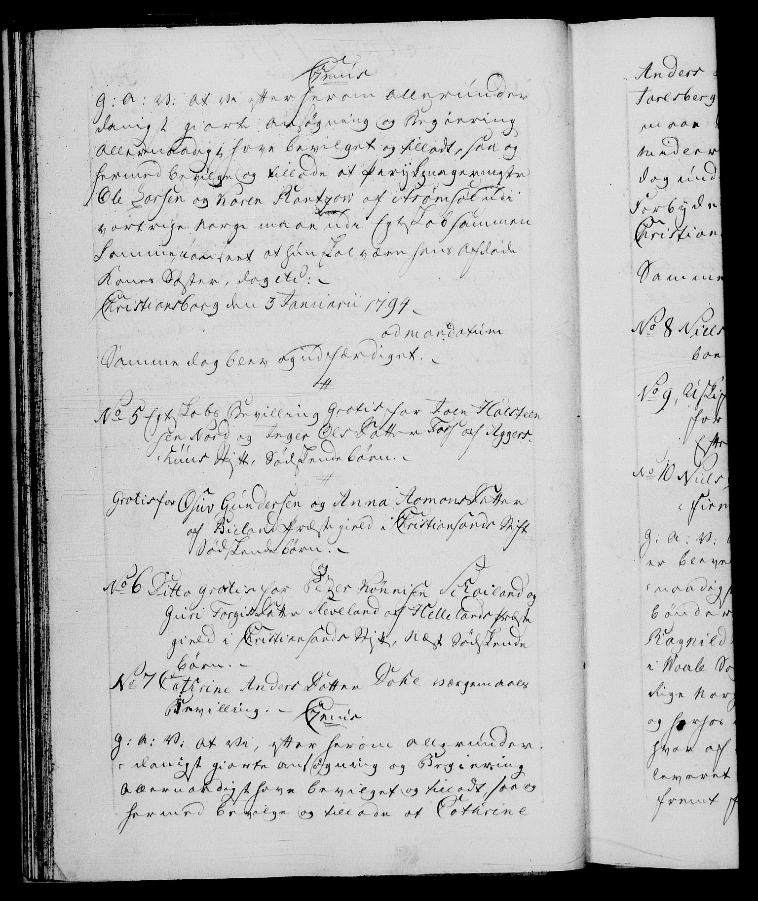 Danske Kanselli 1572-1799, RA/EA-3023/F/Fc/Fca/Fcaa/L0055: Norske registre, 1794, p. 1b