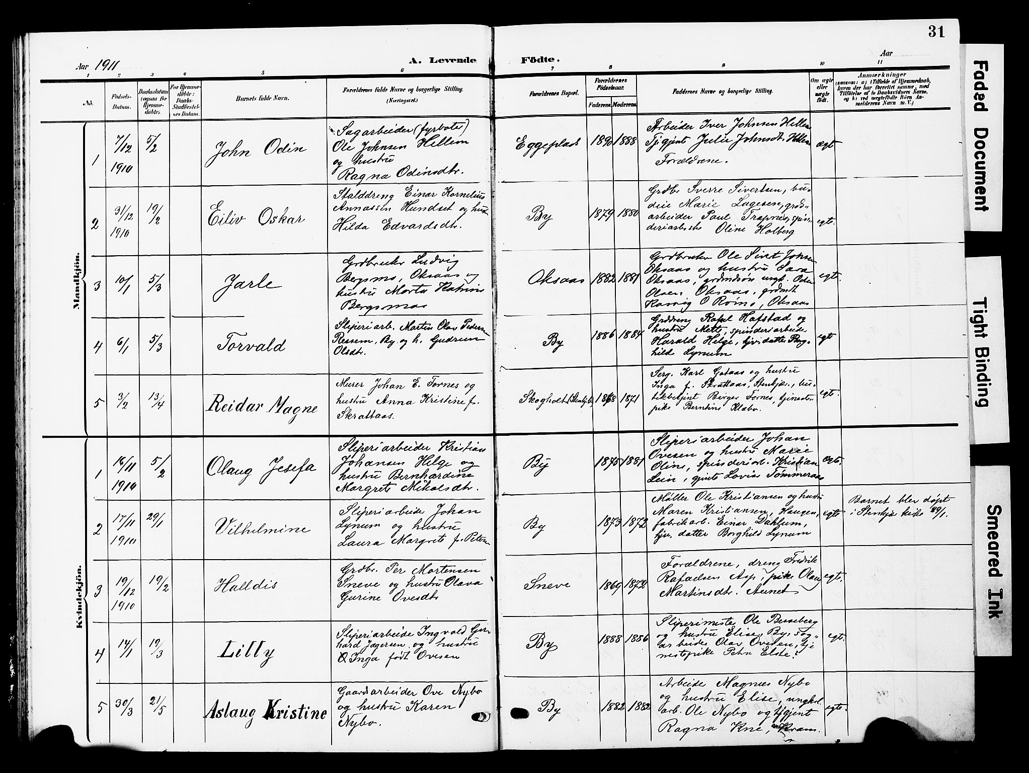 Ministerialprotokoller, klokkerbøker og fødselsregistre - Nord-Trøndelag, SAT/A-1458/740/L0381: Parish register (copy) no. 740C02, 1903-1914, p. 31