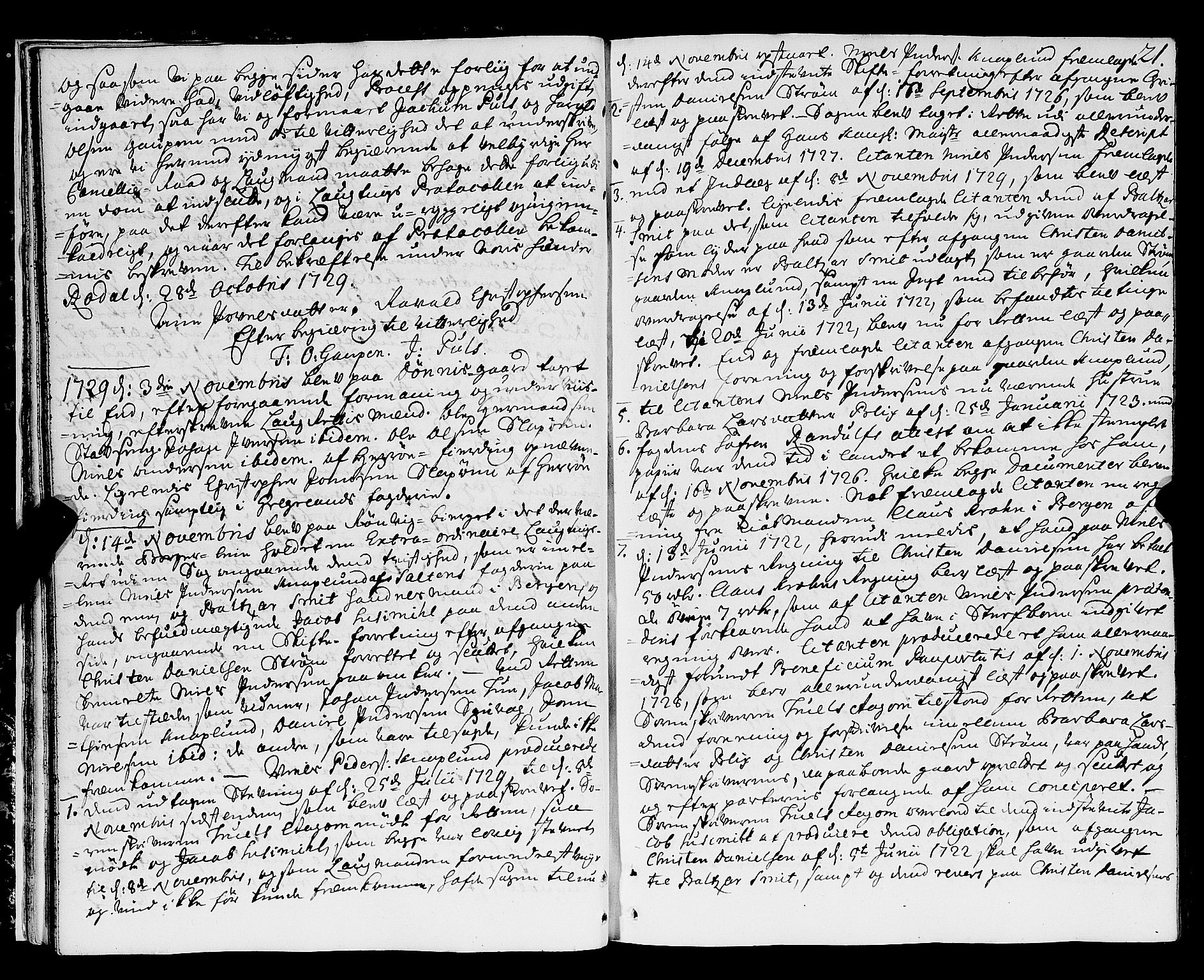 Nordland og Finnmarks lagstol, AV/SAT-A-5608/X/L0006: Justisprotokoll, 1730-1740, p. 20b-21a