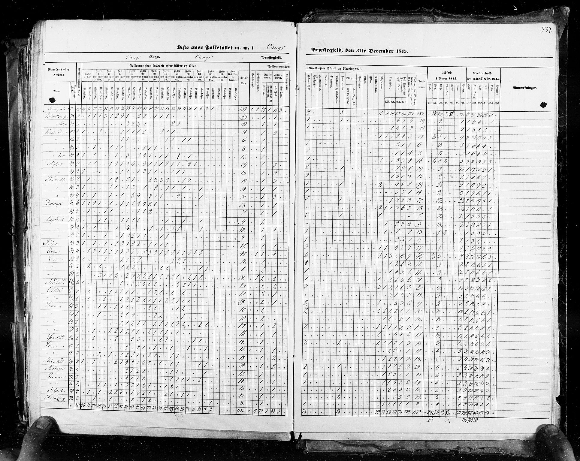 RA, Census 1845, vol. 3: Hedemarken amt og Kristians amt, 1845, p. 534