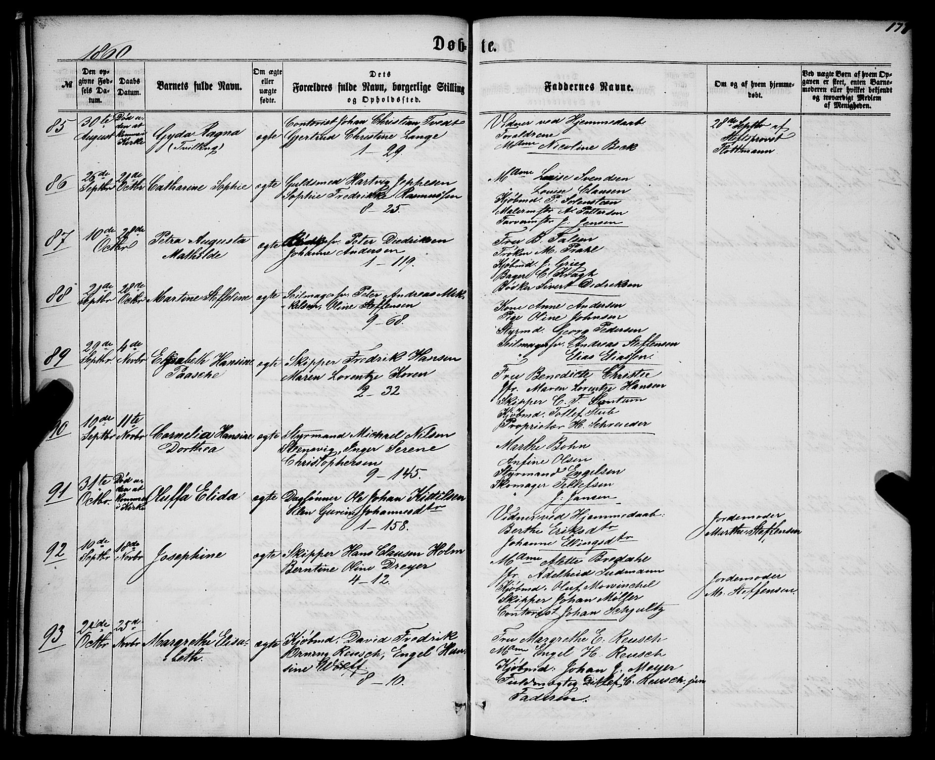 Nykirken Sokneprestembete, SAB/A-77101/H/Haa/L0015: Parish register (official) no. B 2, 1858-1869, p. 177