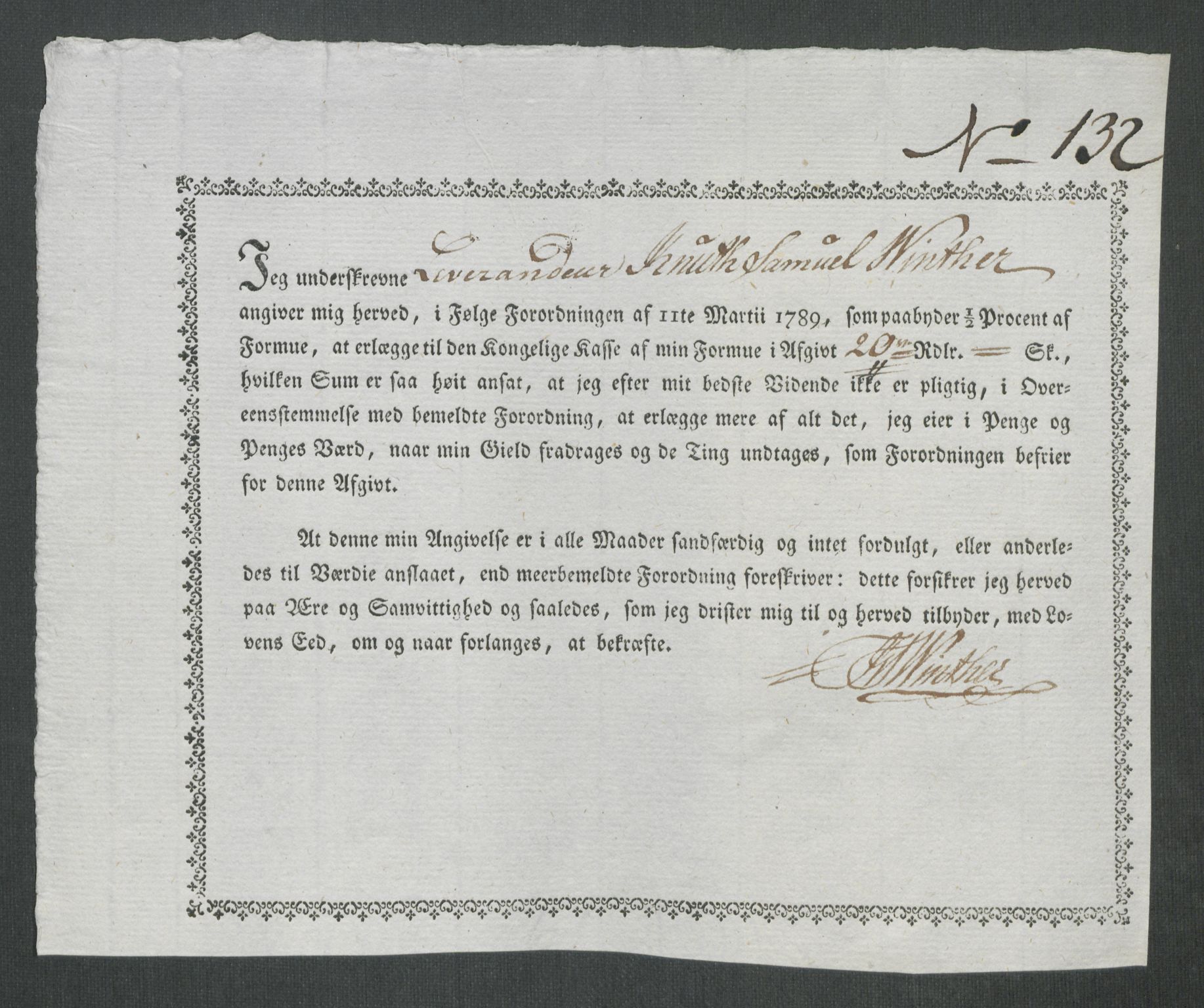 Rentekammeret inntil 1814, Reviderte regnskaper, Mindre regnskaper, AV/RA-EA-4068/Rf/Rfe/L0019: Jæren og Dalane fogderi, Kongsberg, 1789, p. 339