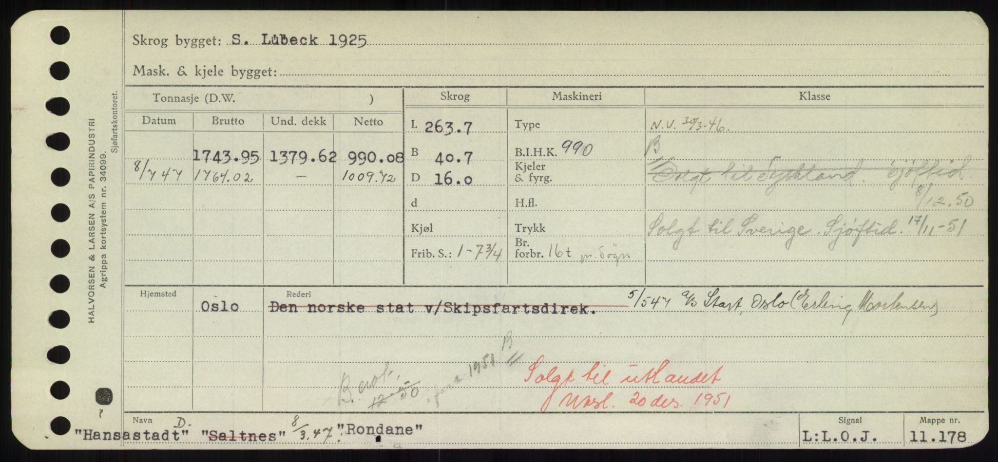 Sjøfartsdirektoratet med forløpere, Skipsmålingen, RA/S-1627/H/Hd/L0031: Fartøy, Rju-Sam, p. 137