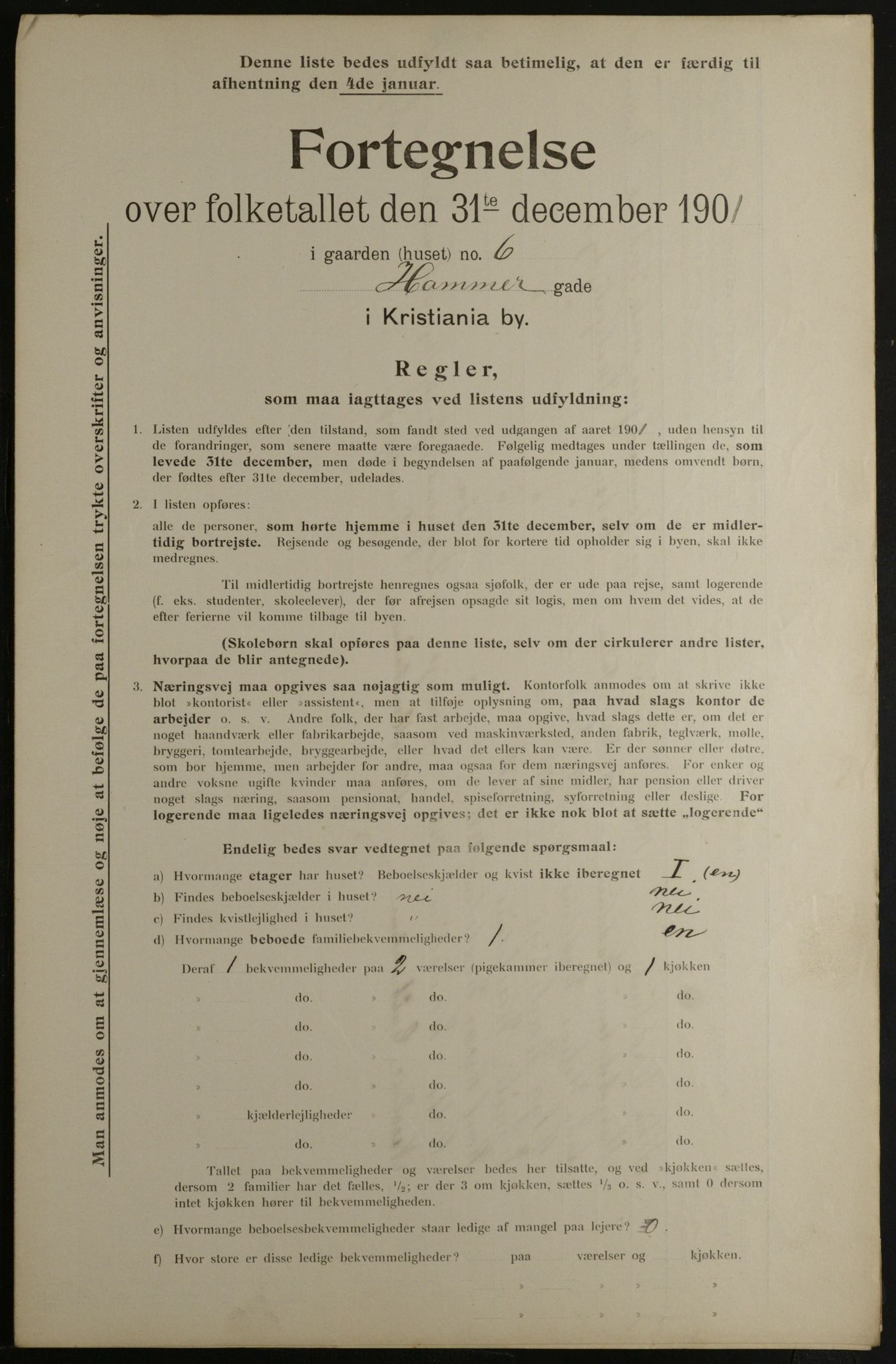 OBA, Municipal Census 1901 for Kristiania, 1901, p. 5550