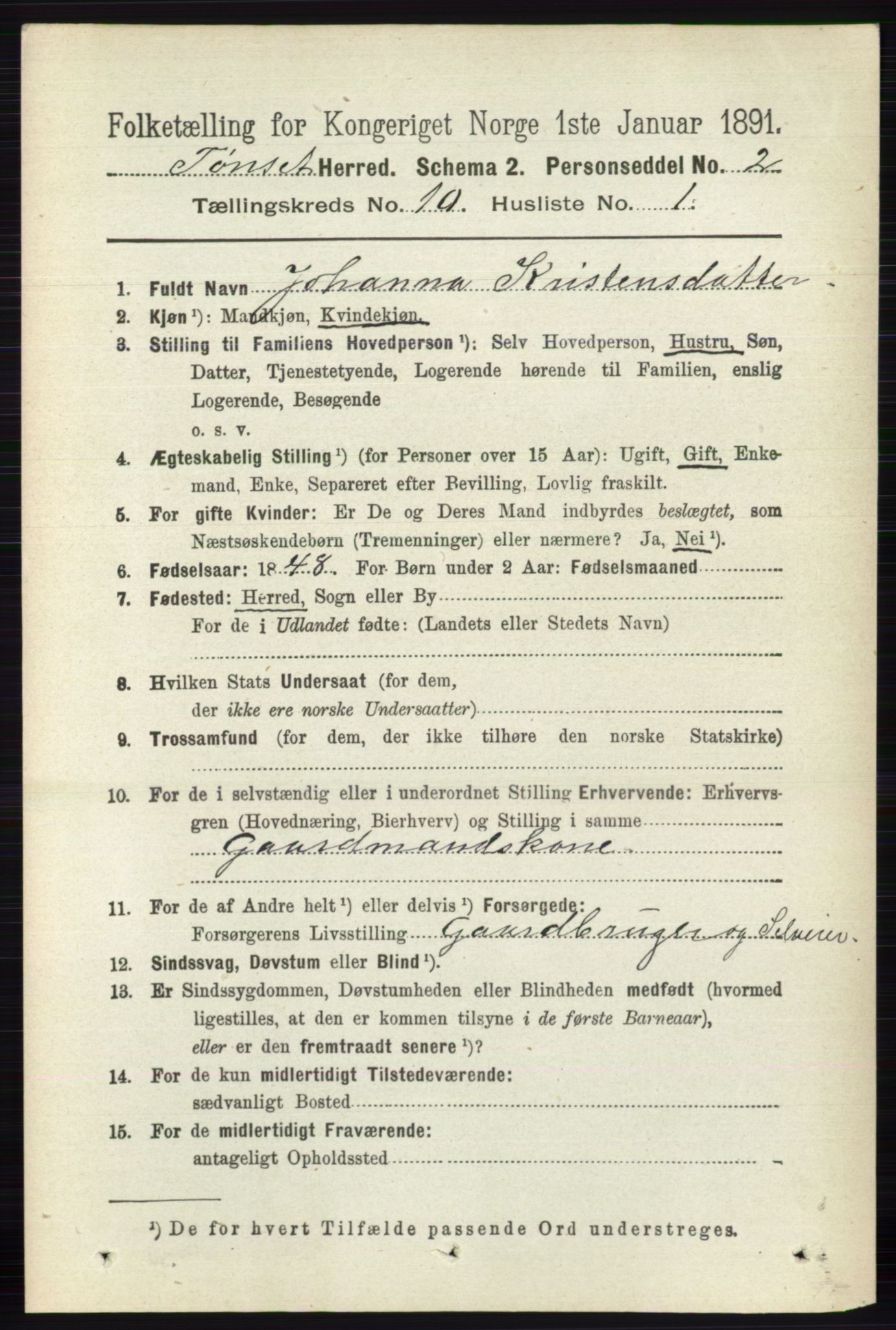 RA, 1891 census for 0437 Tynset, 1891, p. 2840