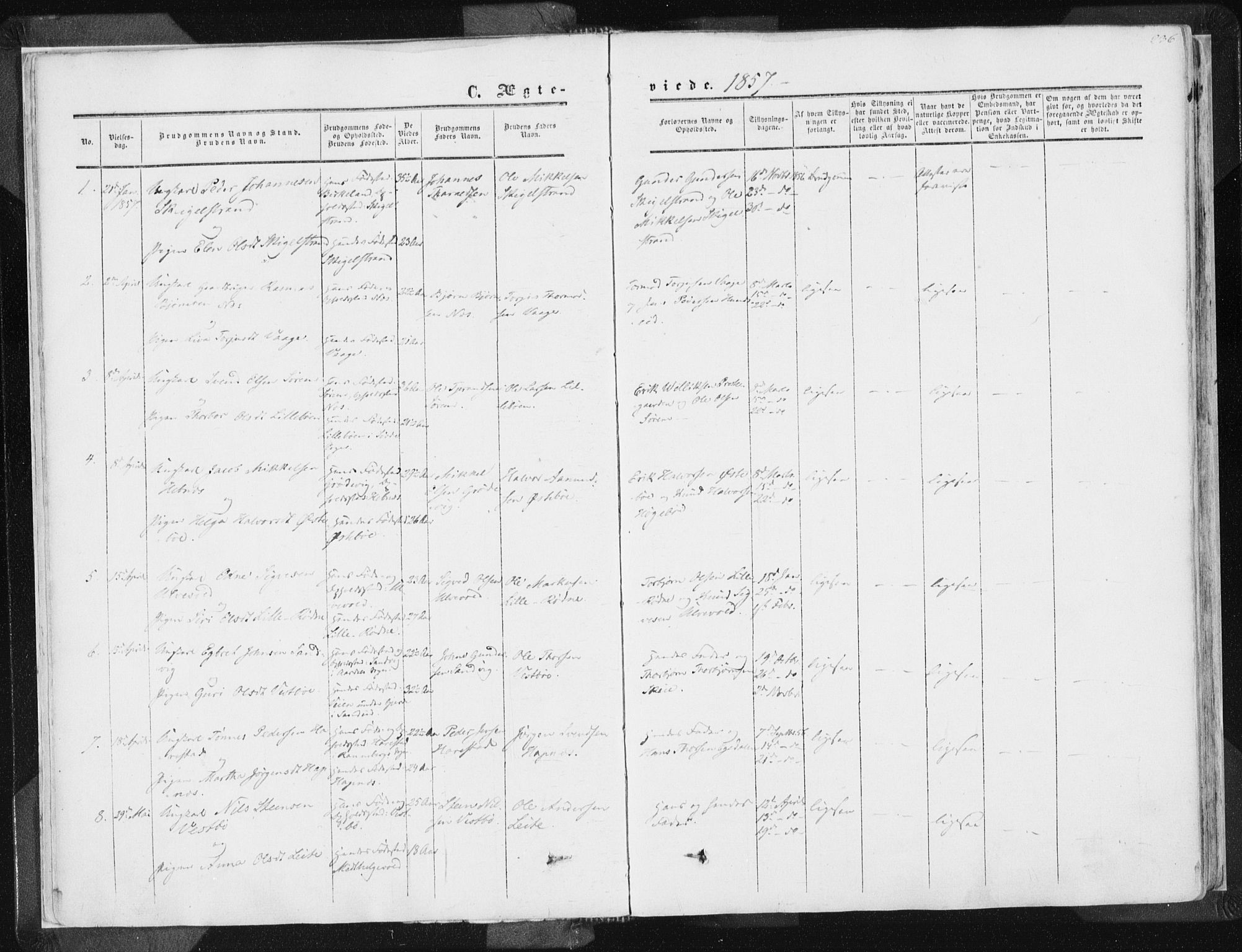 Vikedal sokneprestkontor, AV/SAST-A-101840/01/IV: Parish register (official) no. A 6.2, 1851-1867, p. 236