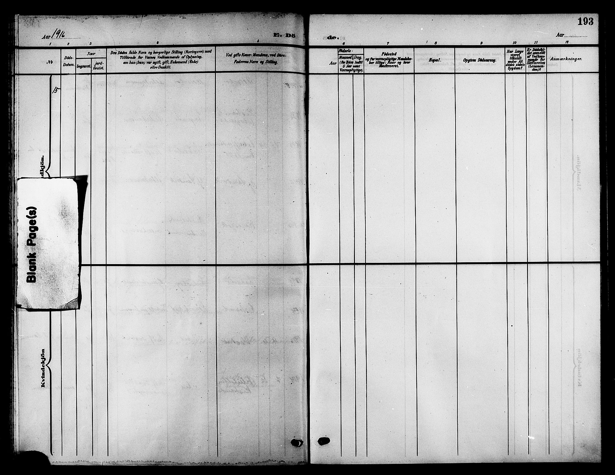 Kistrand/Porsanger sokneprestembete, AV/SATØ-S-1351/H/Hb/L0006.klokk: Parish register (copy) no. 6, 1905-1917, p. 193