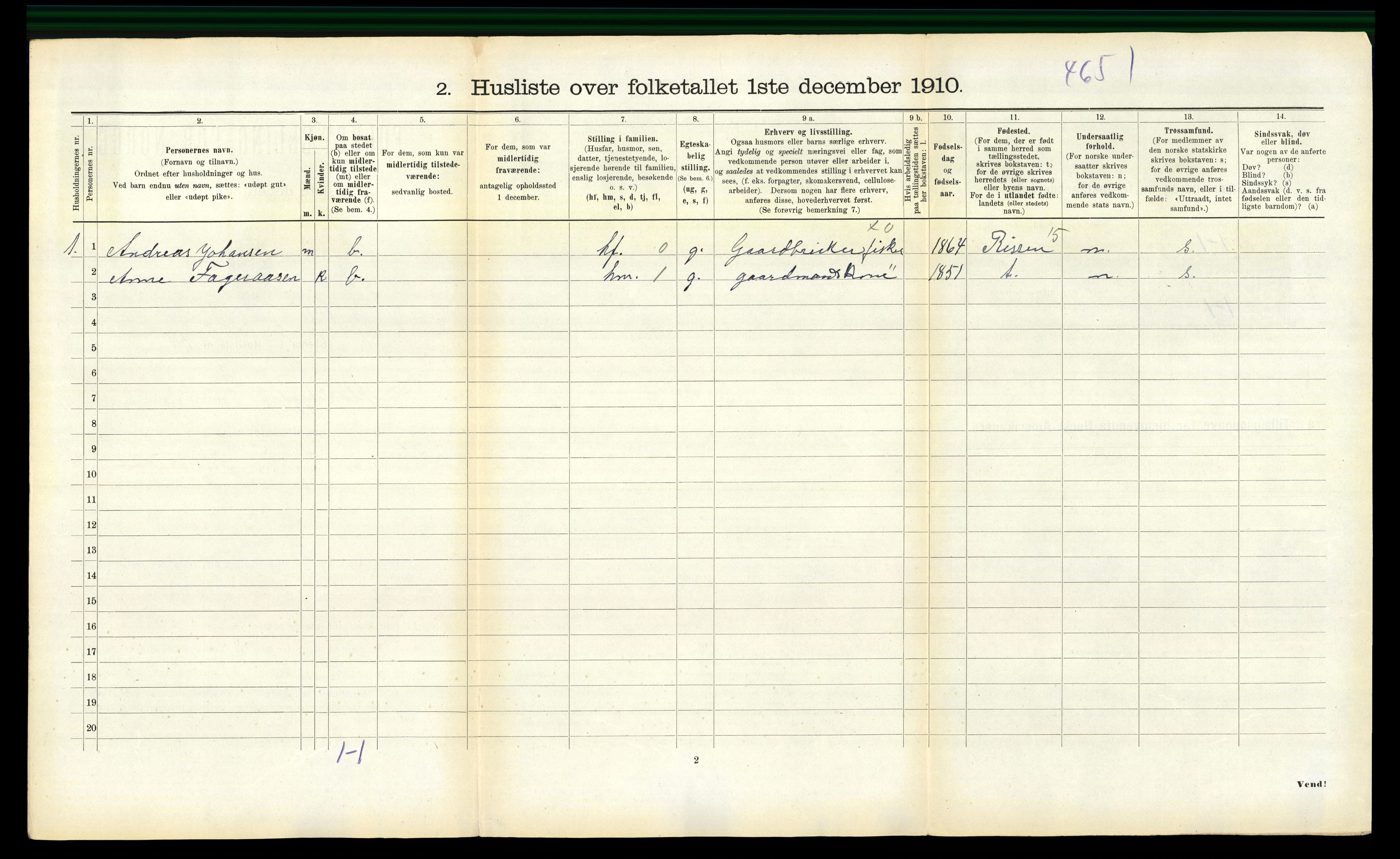 RA, 1910 census for Stadsbygd, 1910, p. 96