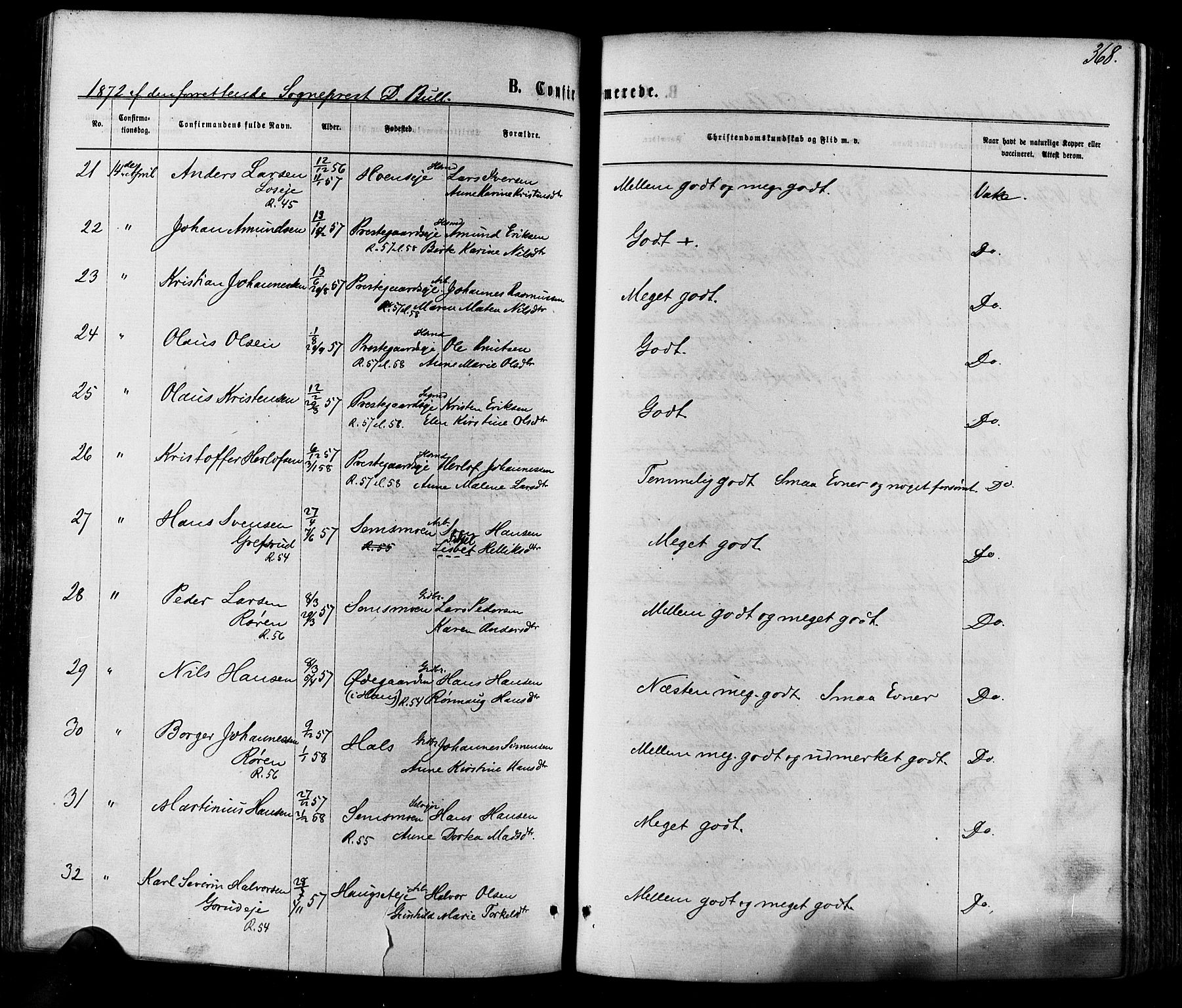 Eiker kirkebøker, SAKO/A-4/F/Fa/L0017: Parish register (official) no. I 17, 1869-1877, p. 368