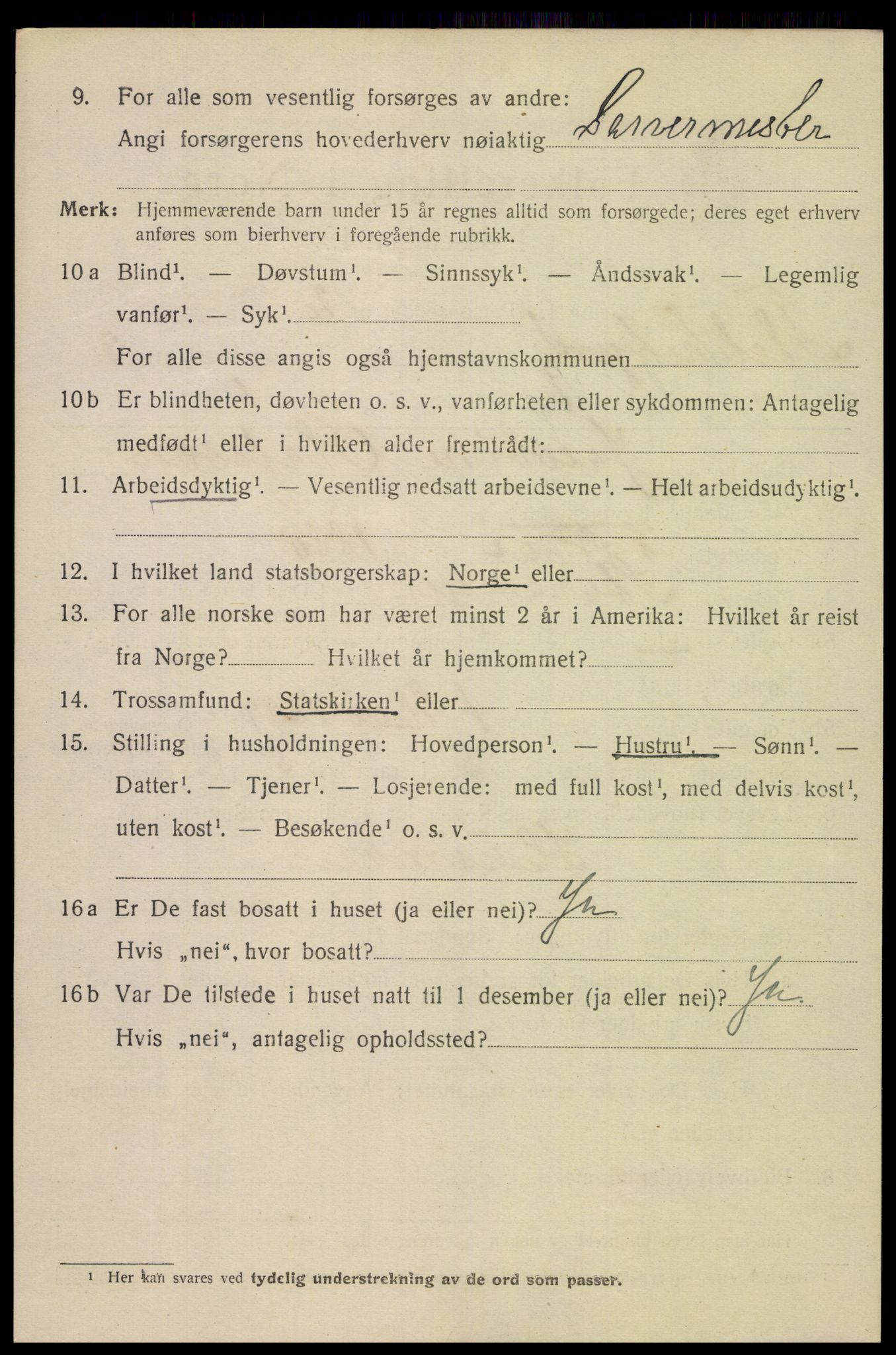 SAK, 1920 census for Flekkefjord, 1920, p. 3801