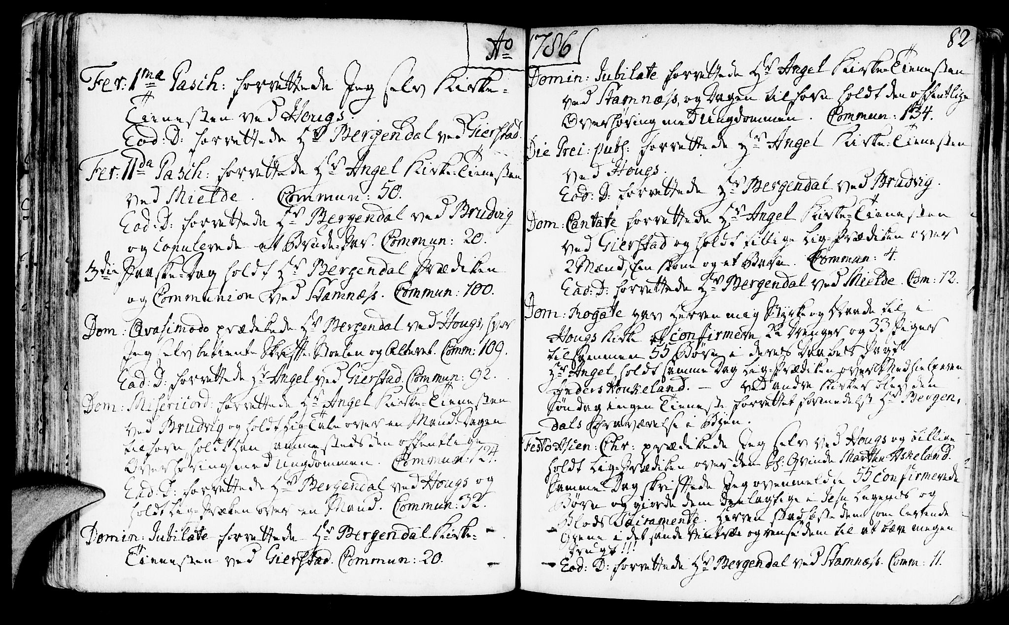 Haus sokneprestembete, AV/SAB-A-75601/H/Haa: Parish register (official) no. A 10, 1782-1796, p. 82