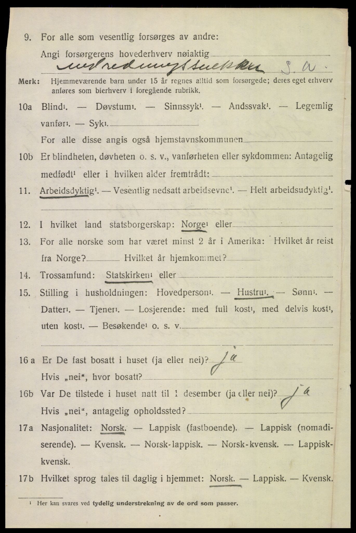 SAT, 1920 census for Lødingen, 1920, p. 4572