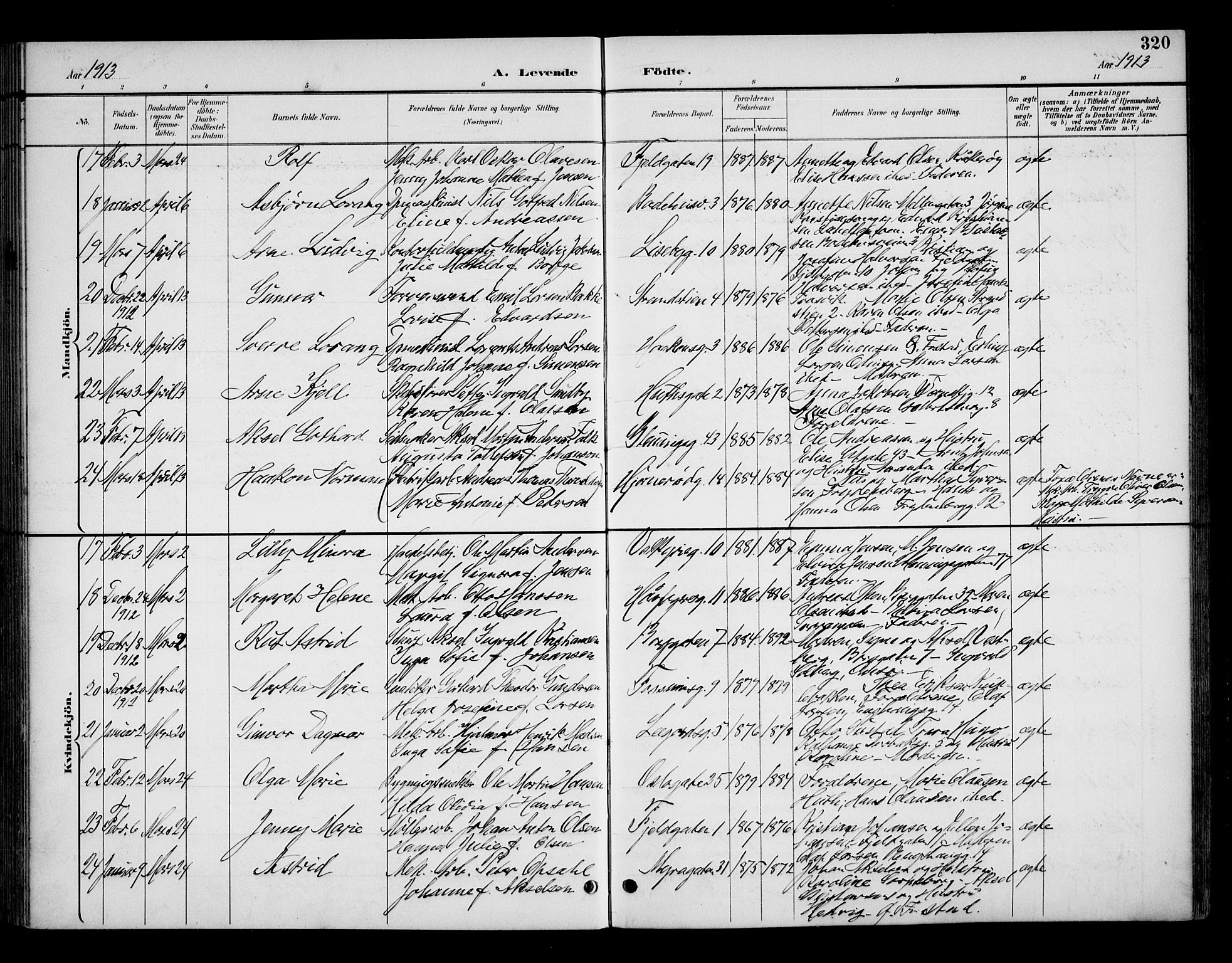 Fredrikstad domkirkes prestekontor Kirkebøker, AV/SAO-A-10906/G/Ga/L0002: Parish register (copy) no. 2, 1894-1918, p. 320