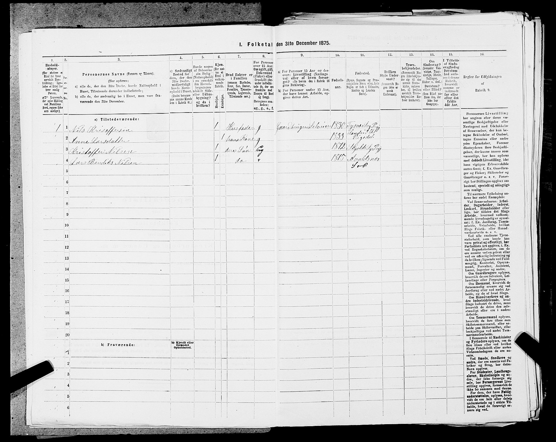 SAST, 1875 census for 1147L Avaldsnes/Avaldsnes og Kopervik, 1875, p. 1592