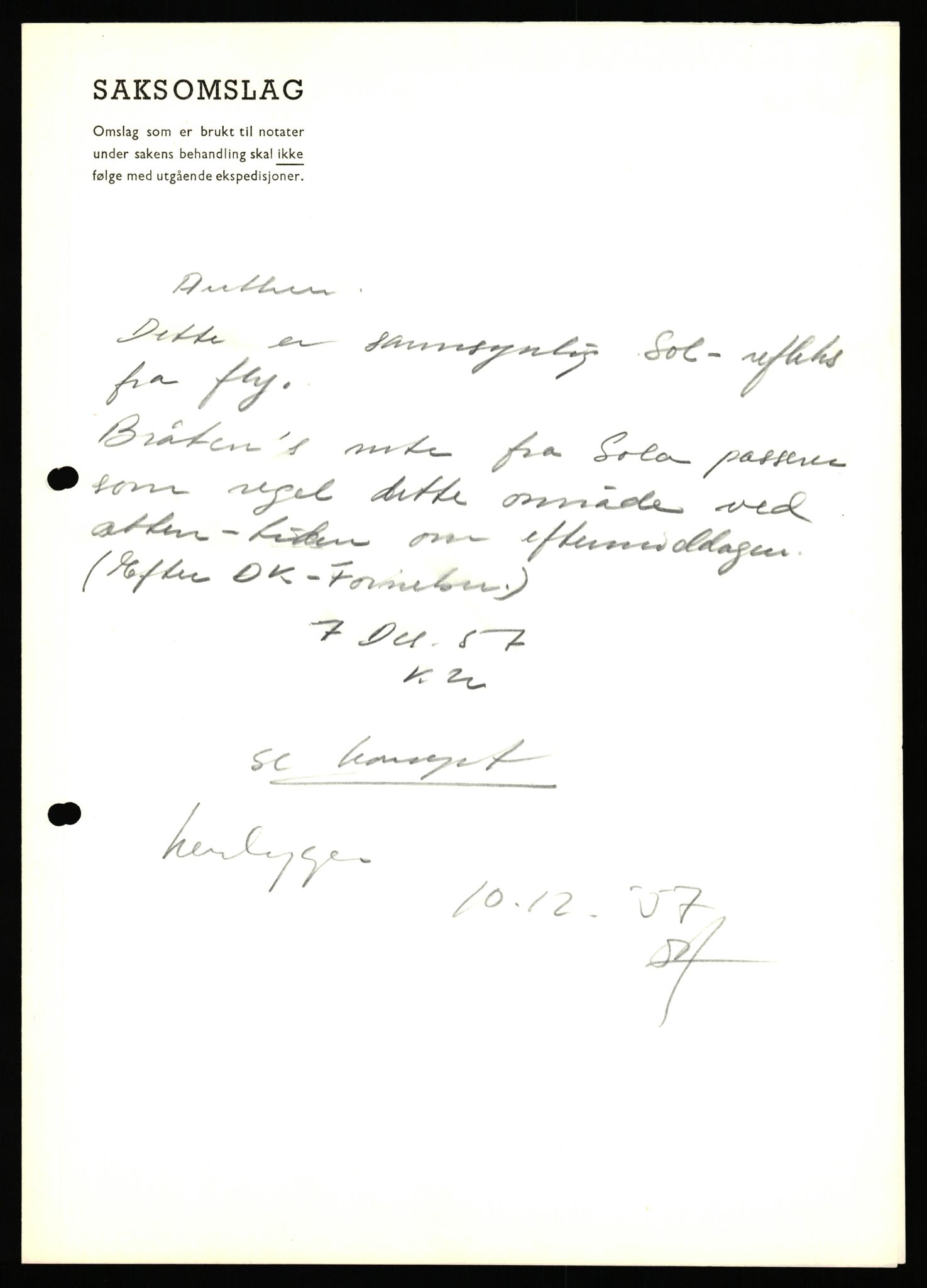 Forsvaret, Luftforsvarets overkommando/Luftforsvarsstaben, AV/RA-RAFA-2246/1/D/Da/L0124/0001: -- / UFO OVER NORSK TERRITORIUM, 1954-1970, p. 53