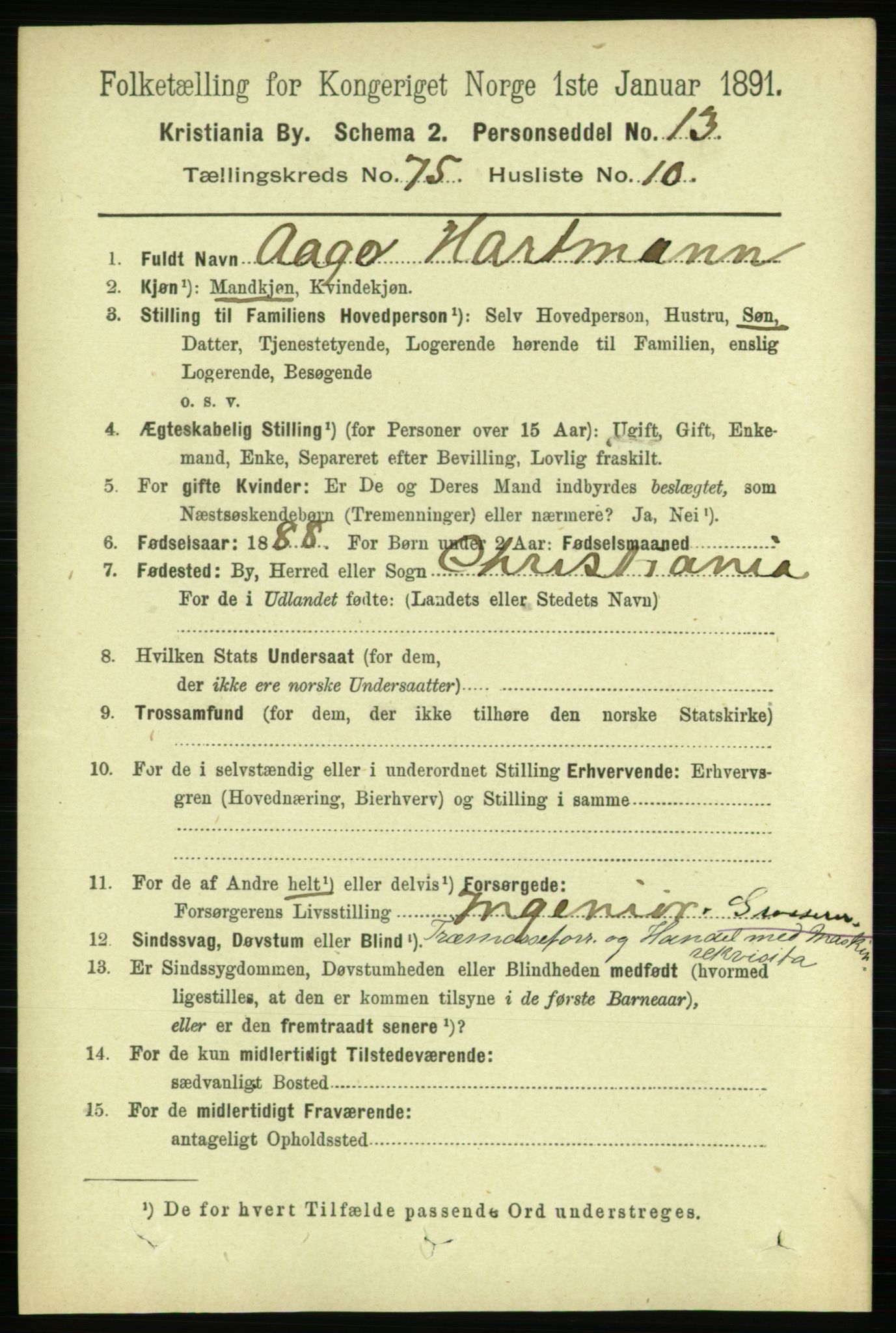 RA, 1891 census for 0301 Kristiania, 1891, p. 39998