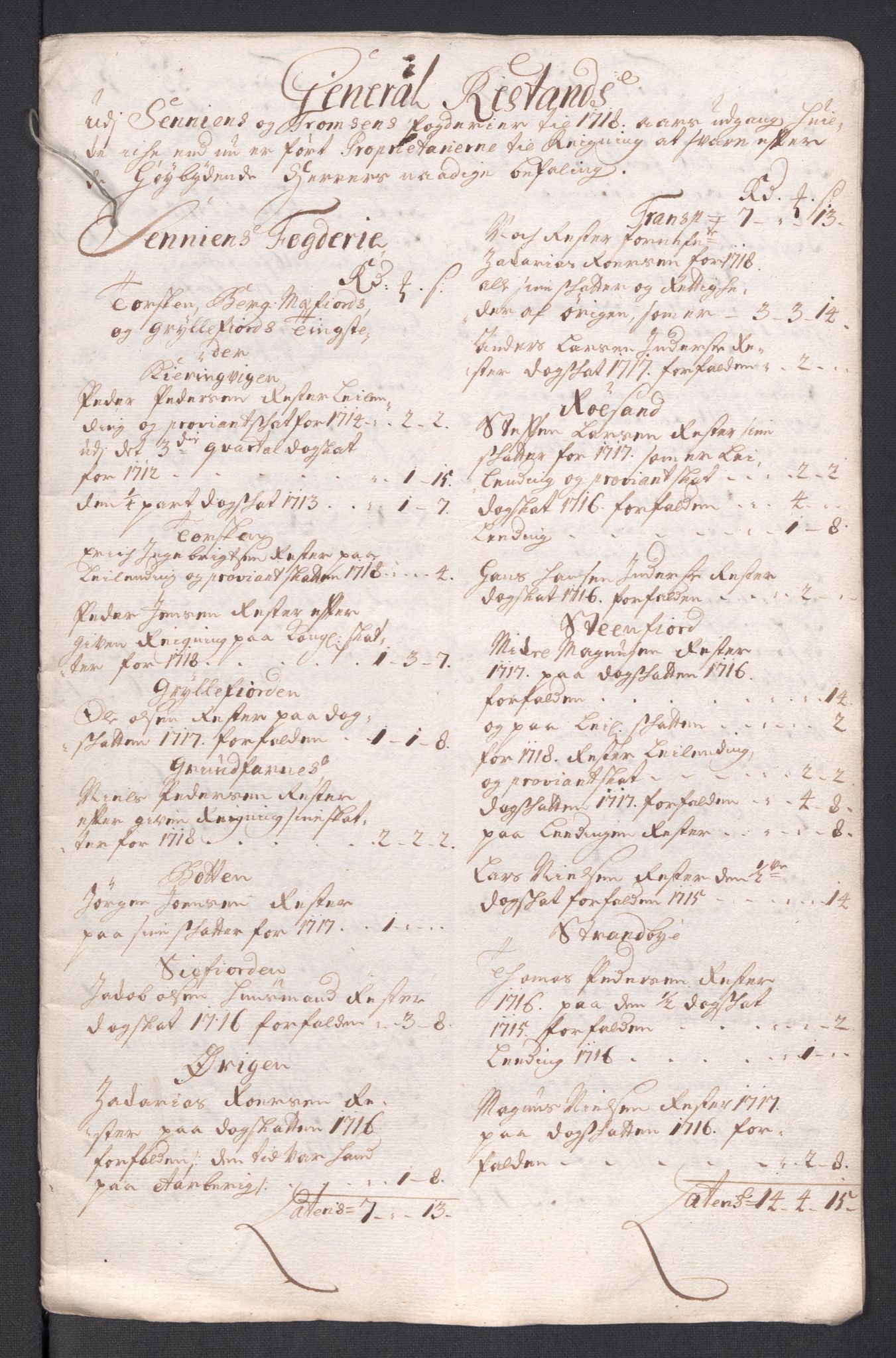 Rentekammeret inntil 1814, Reviderte regnskaper, Fogderegnskap, RA/EA-4092/R68/L4764: Fogderegnskap Senja og Troms, 1718, p. 456