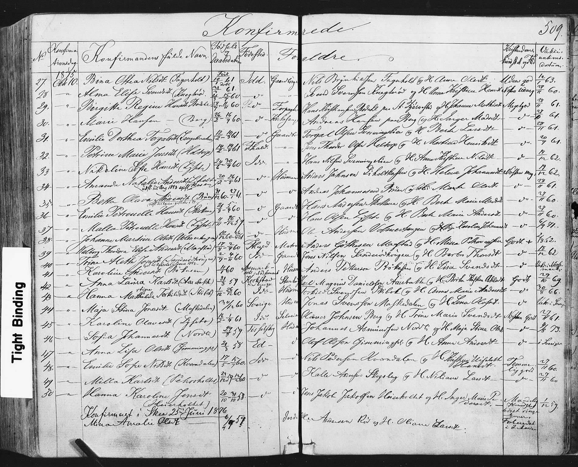 Idd prestekontor Kirkebøker, SAO/A-10911/F/Fc/L0005: Parish register (official) no. III 5, 1861-1877, p. 509